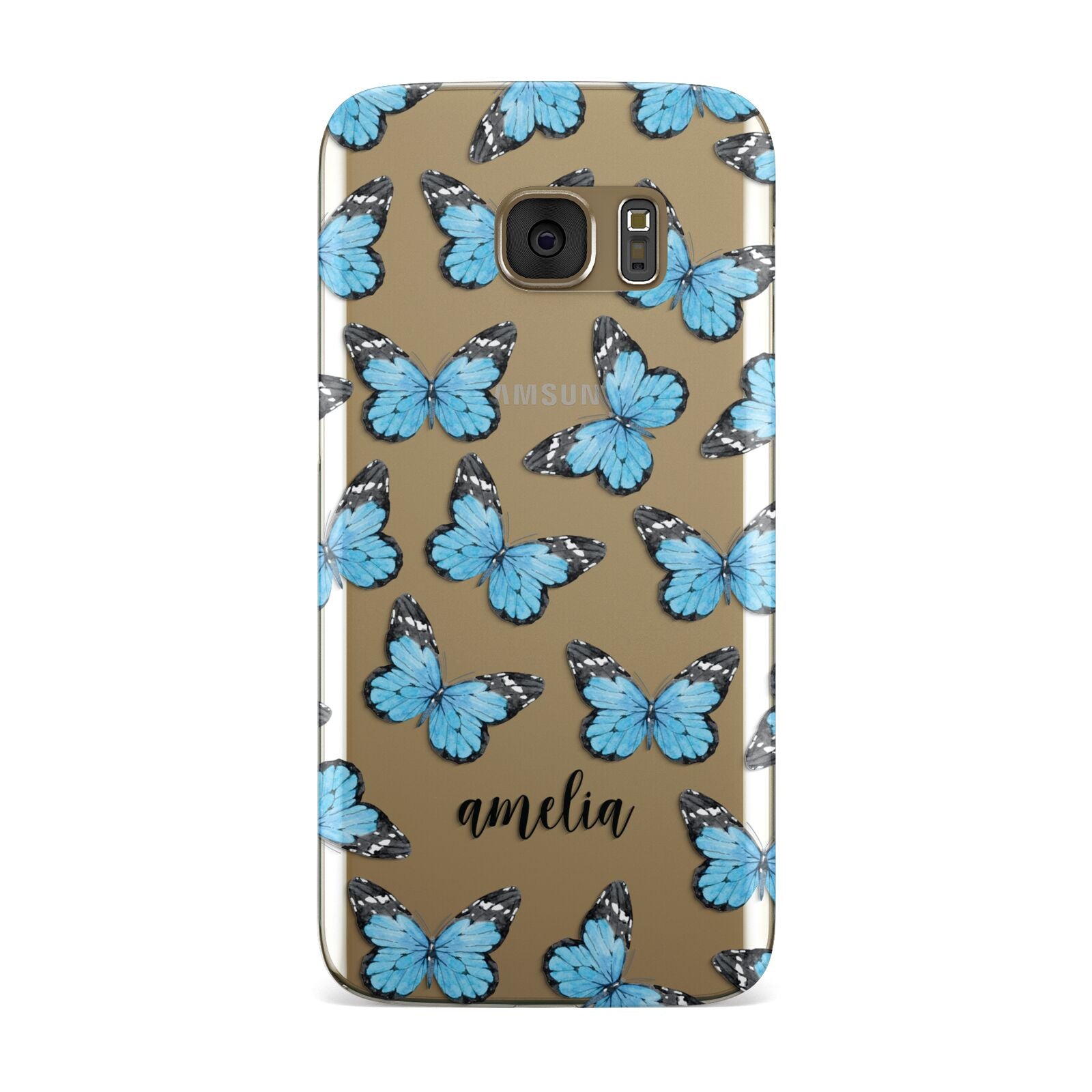 Blue Butterflies with Name Samsung Galaxy Case