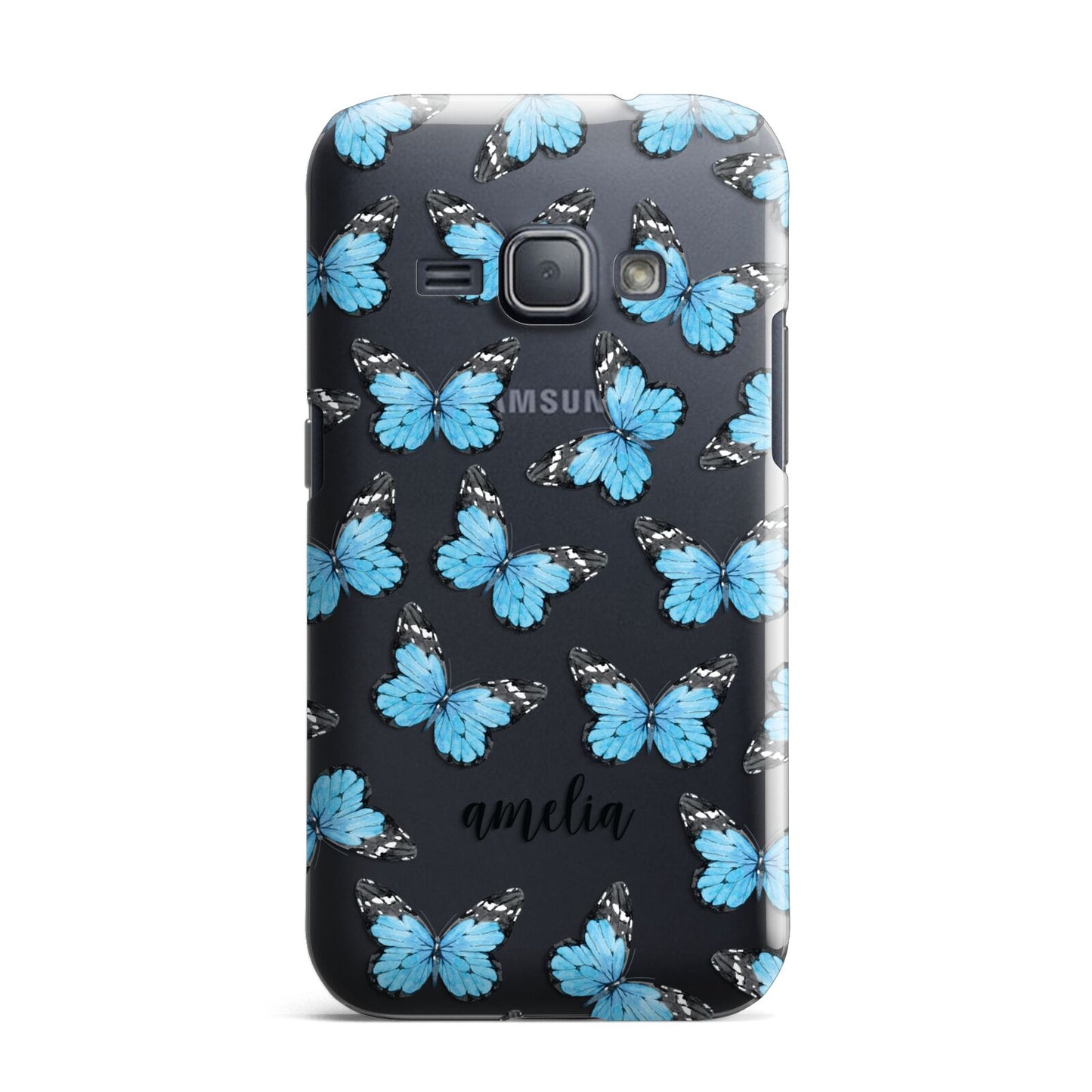 Blue Butterflies with Name Samsung Galaxy J1 2016 Case