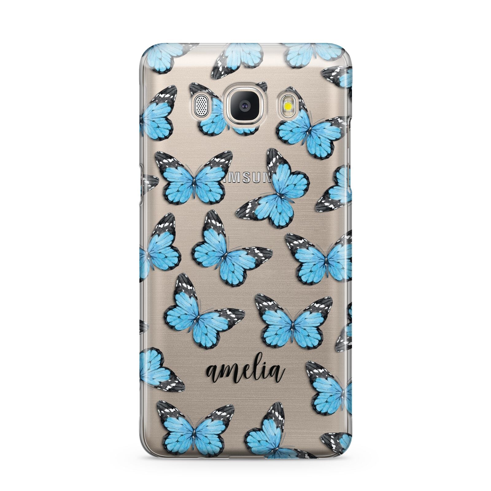 Blue Butterflies with Name Samsung Galaxy J5 2016 Case