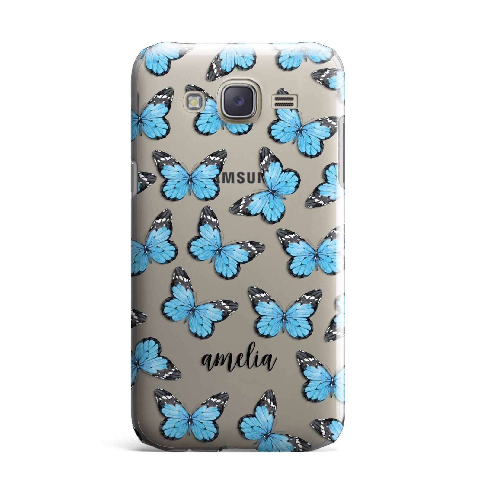 Blue Butterflies with Name Samsung Galaxy J7 Case