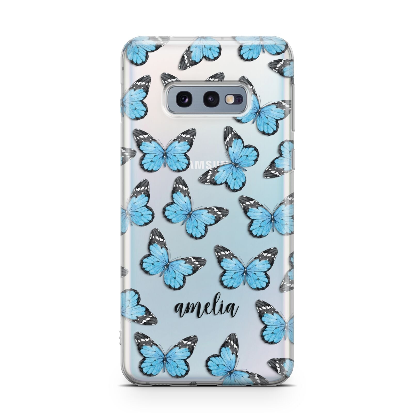 Blue Butterflies with Name Samsung Galaxy S10E Case