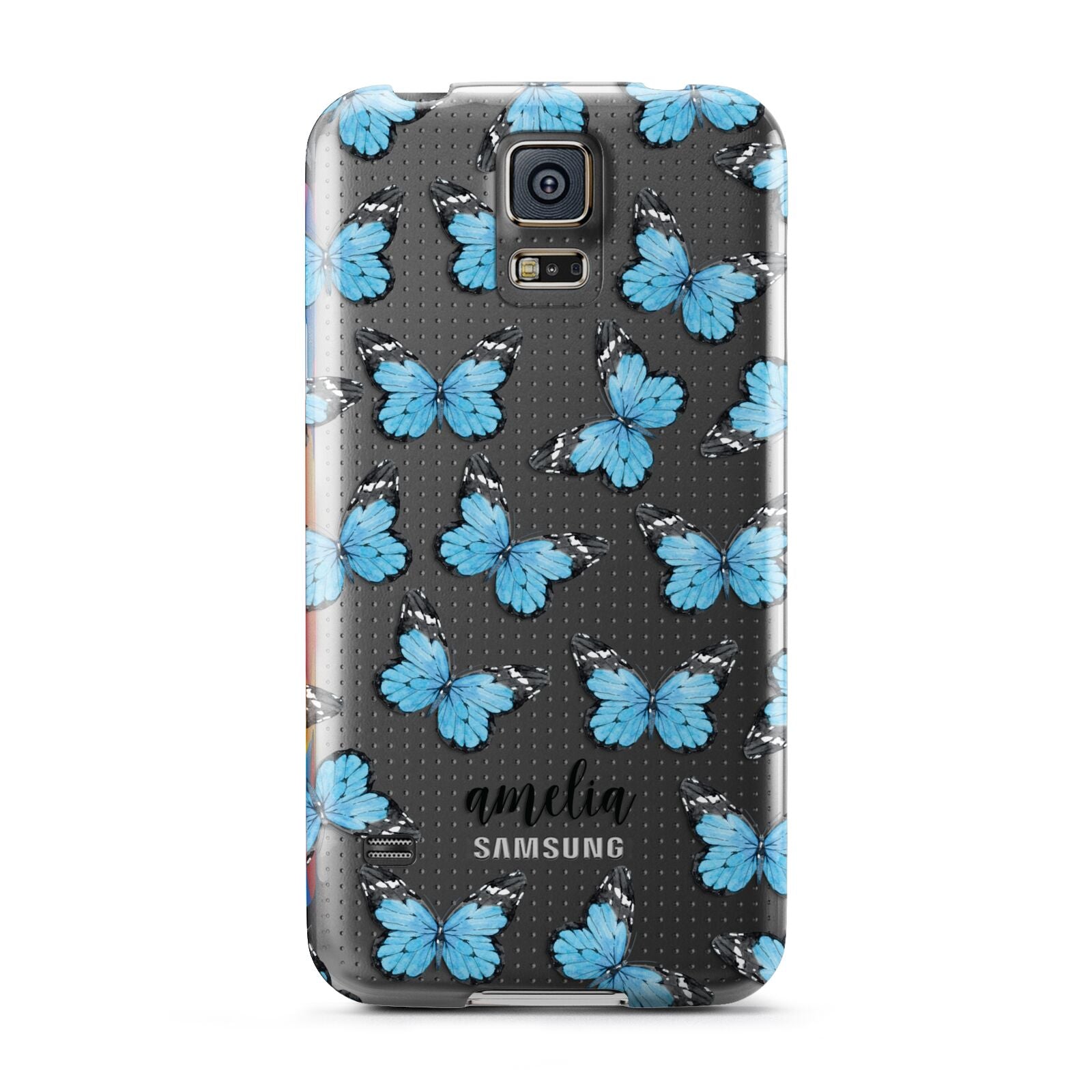 Blue Butterflies with Name Samsung Galaxy S5 Case