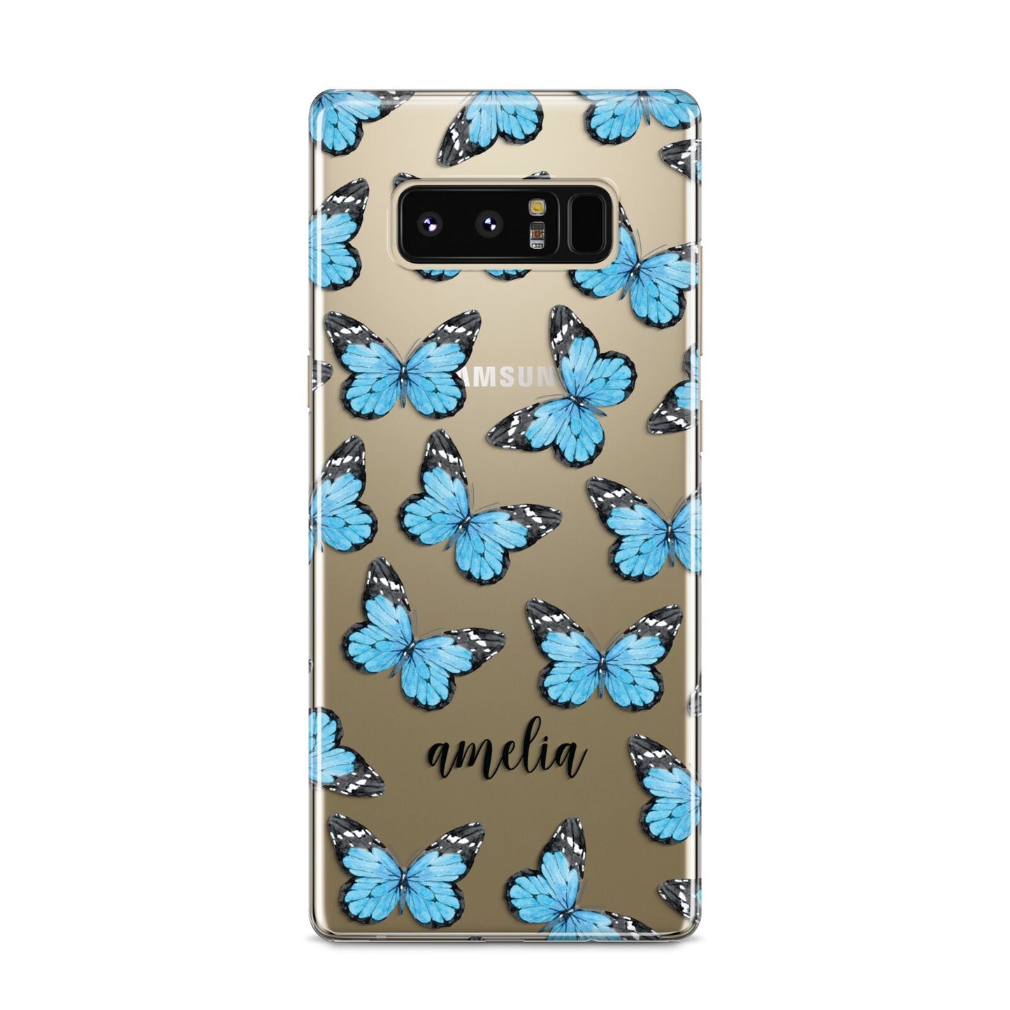 Blue Butterflies with Name Samsung Galaxy S8 Case