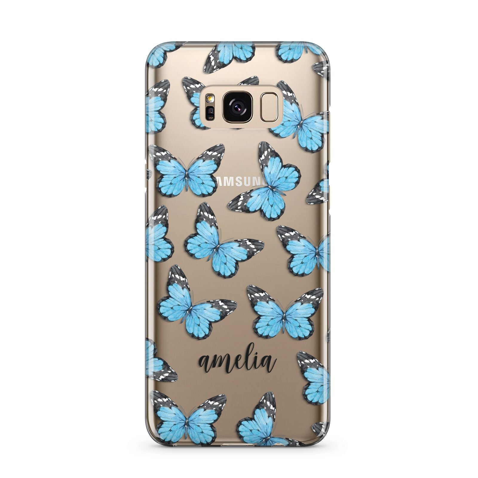 Blue Butterflies with Name Samsung Galaxy S8 Plus Case