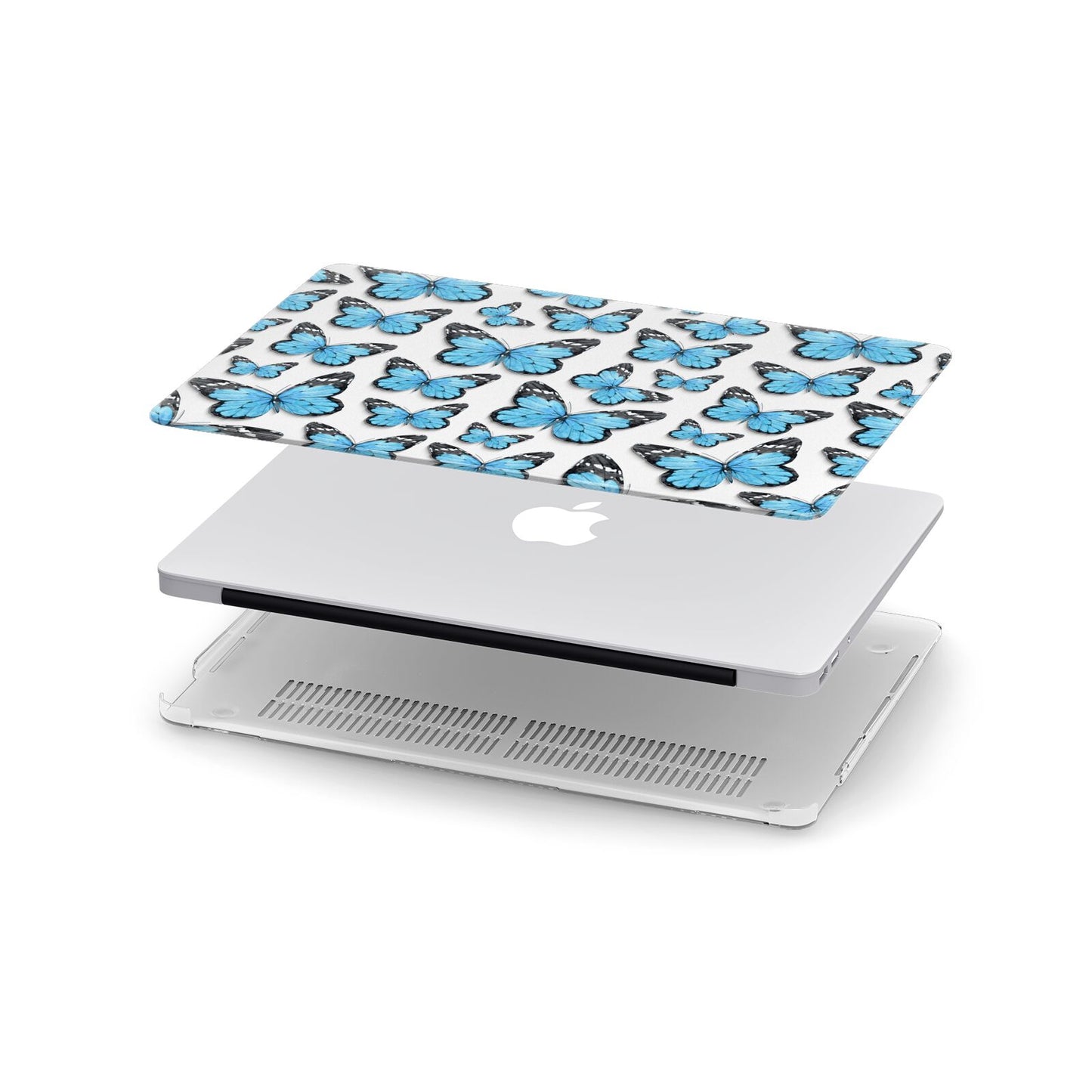 Blue Butterfly Apple MacBook Case in Detail