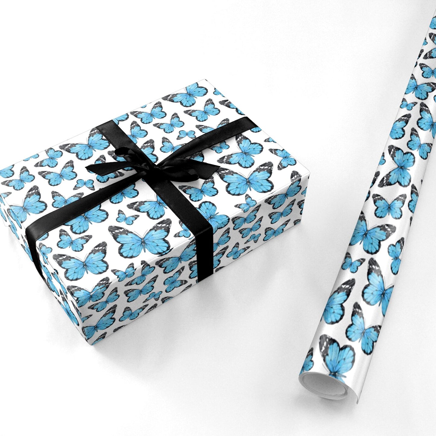 Blue Butterfly Personalised Wrapping Paper