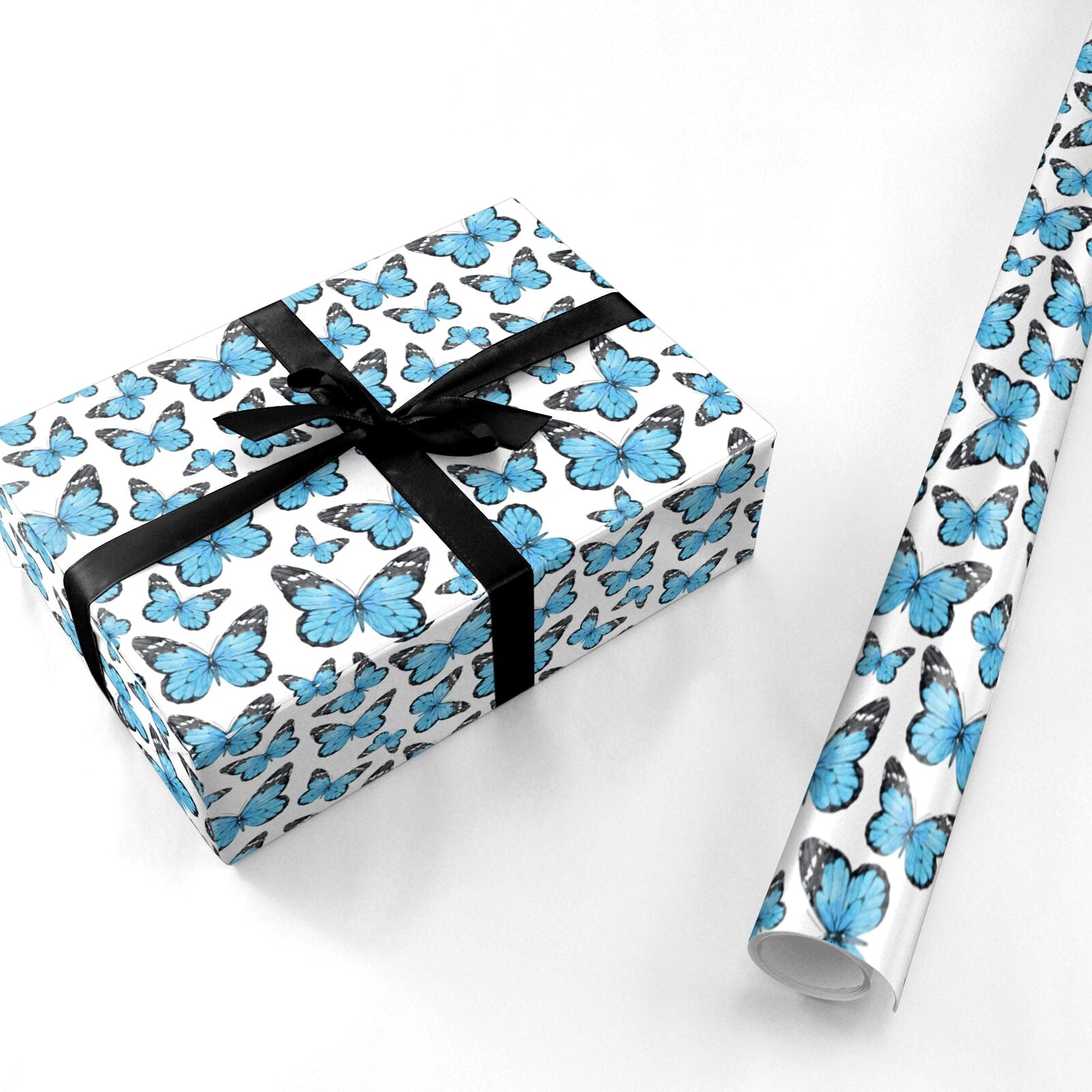 Blue Butterfly Personalised Wrapping Paper