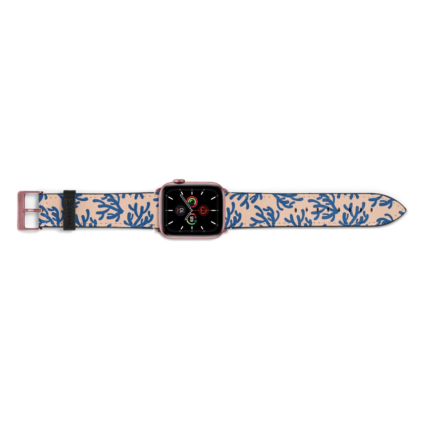 Blue Coral Apple Watch Strap Landscape Image Rose Gold Hardware