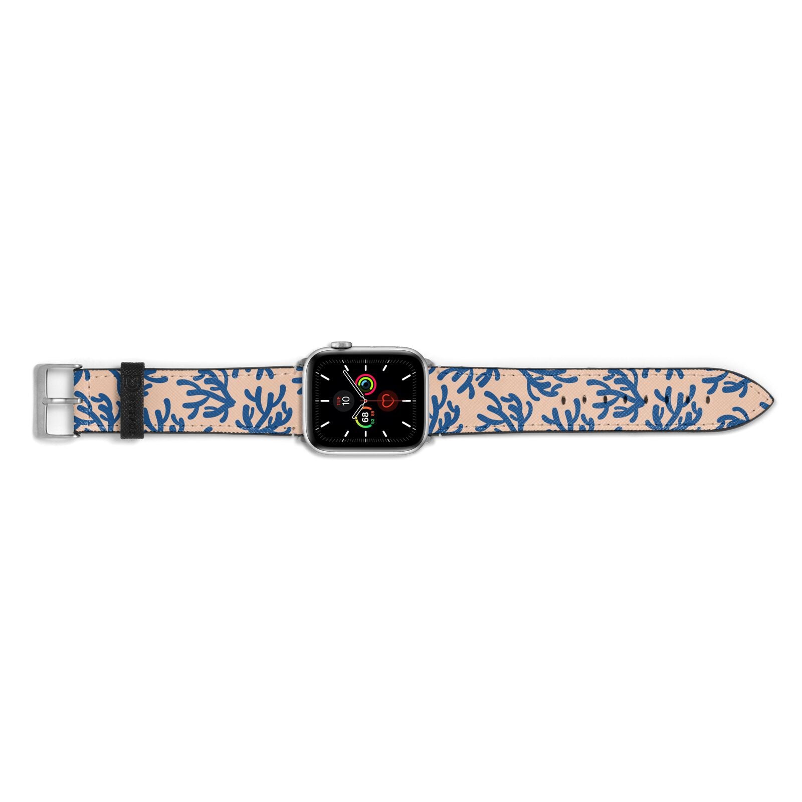 Blue Coral Apple Watch Strap Landscape Image Silver Hardware