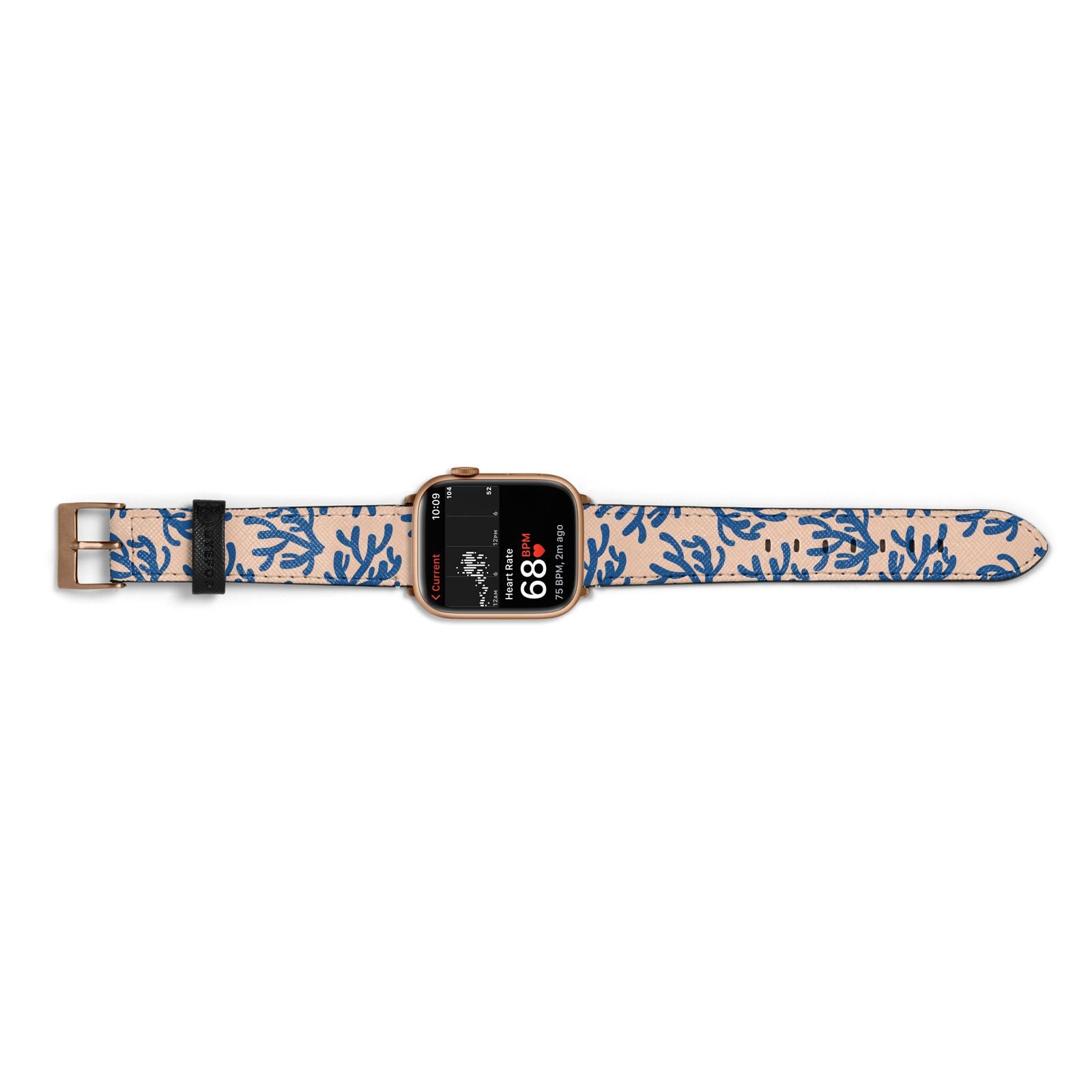 Blue Coral Apple Watch Strap Size 38mm Landscape Image Gold Hardware