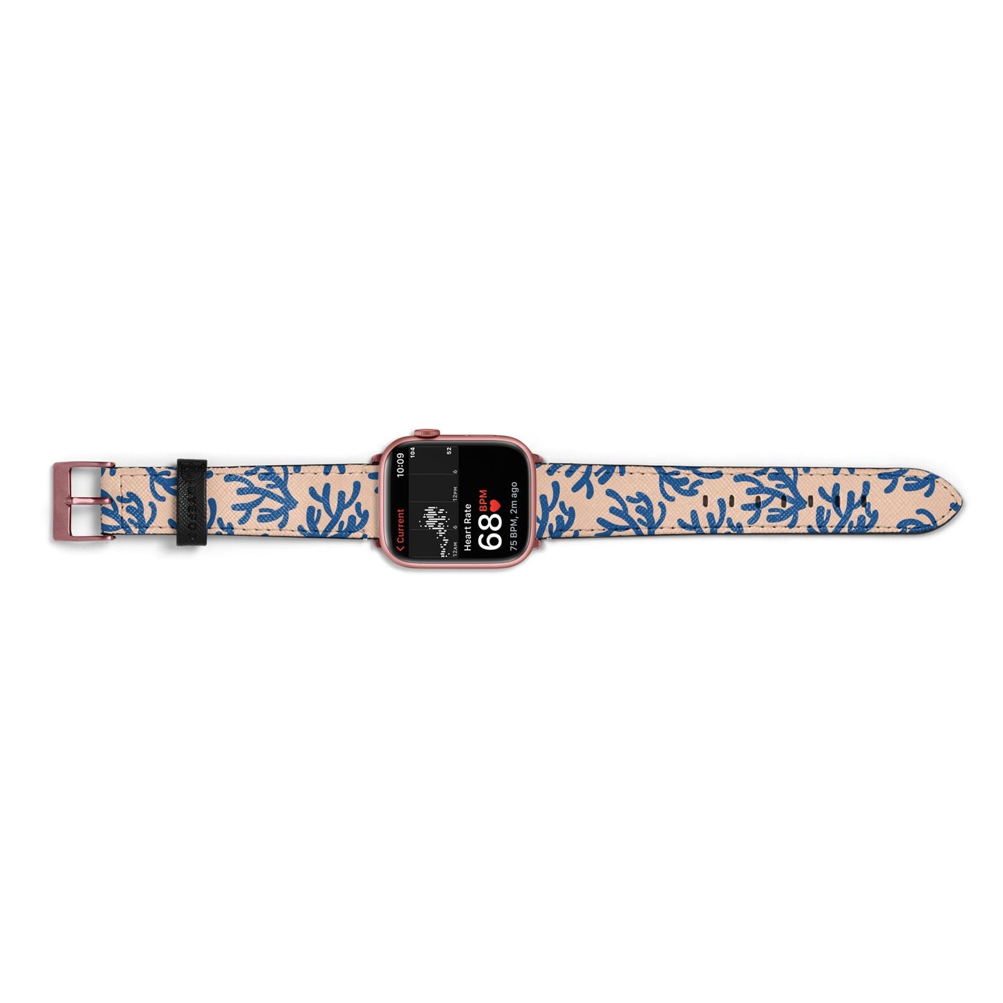 Blue Coral Apple Watch Strap Size 38mm Landscape Image Rose Gold Hardware