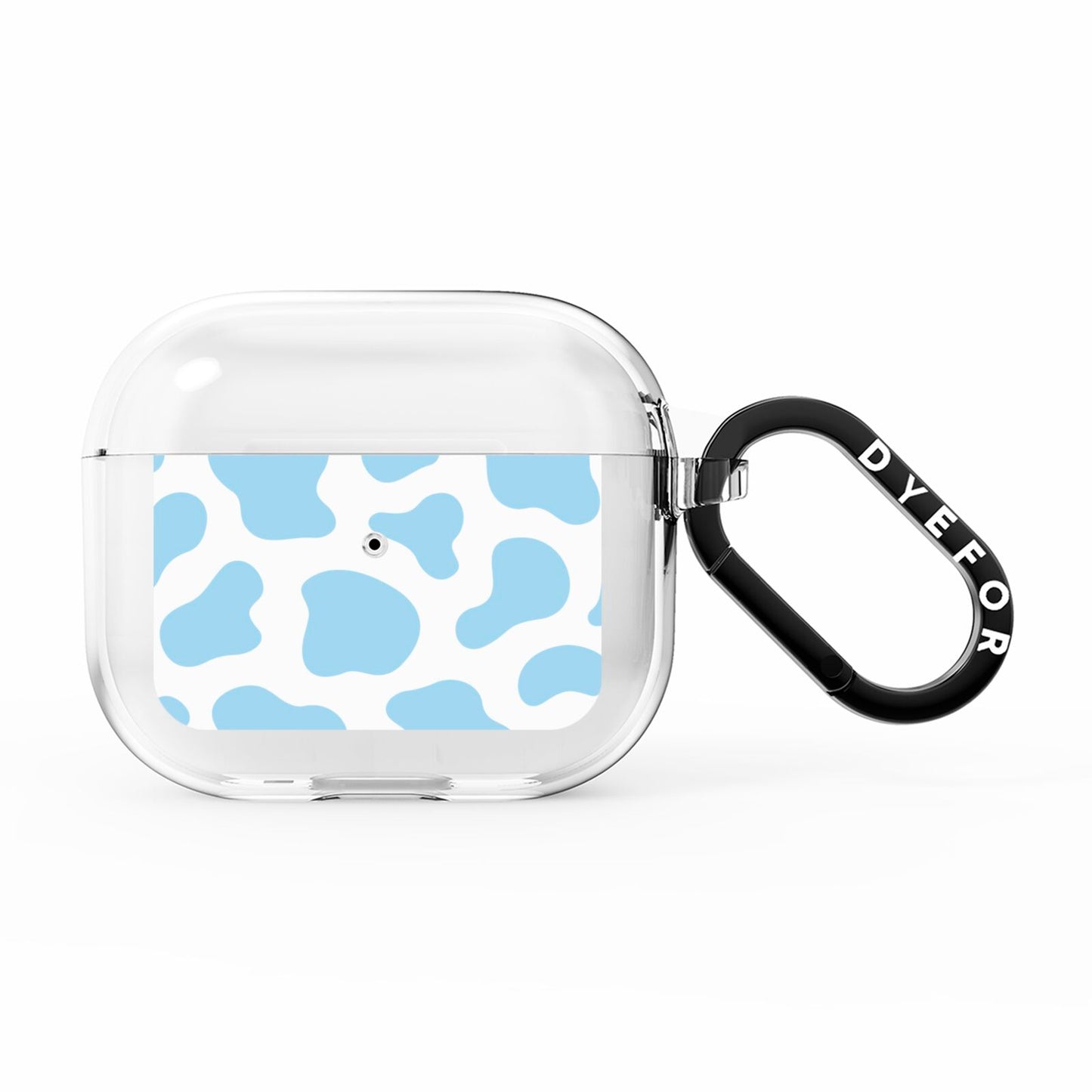 Blue Cow Print AirPods Clear Case 3rd Gen