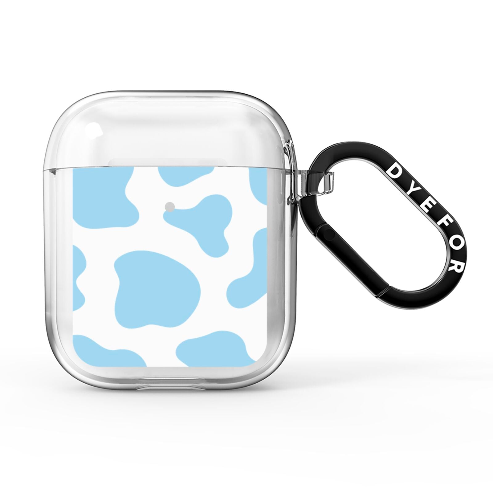 Blue Cow Print AirPods Clear Case