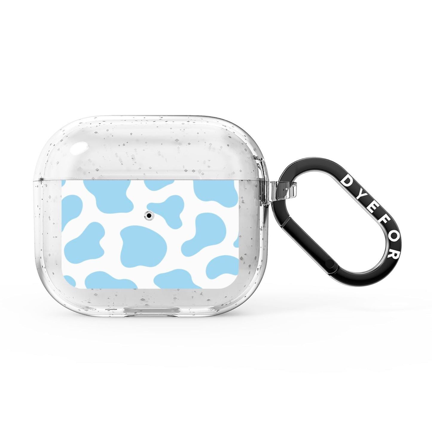 Blue Cow Print AirPods Glitter Case 3rd Gen