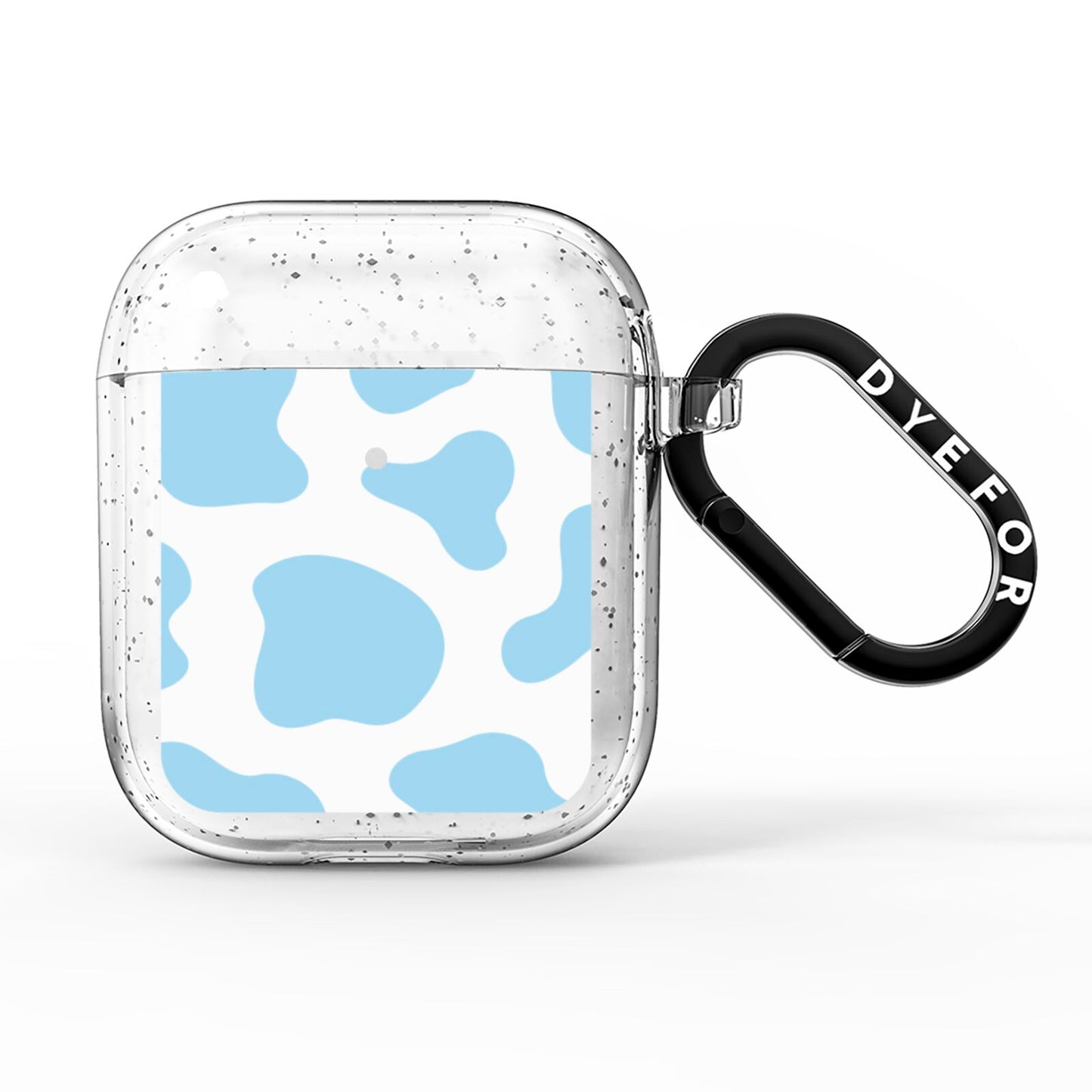 Blue Cow Print AirPods Glitter Case