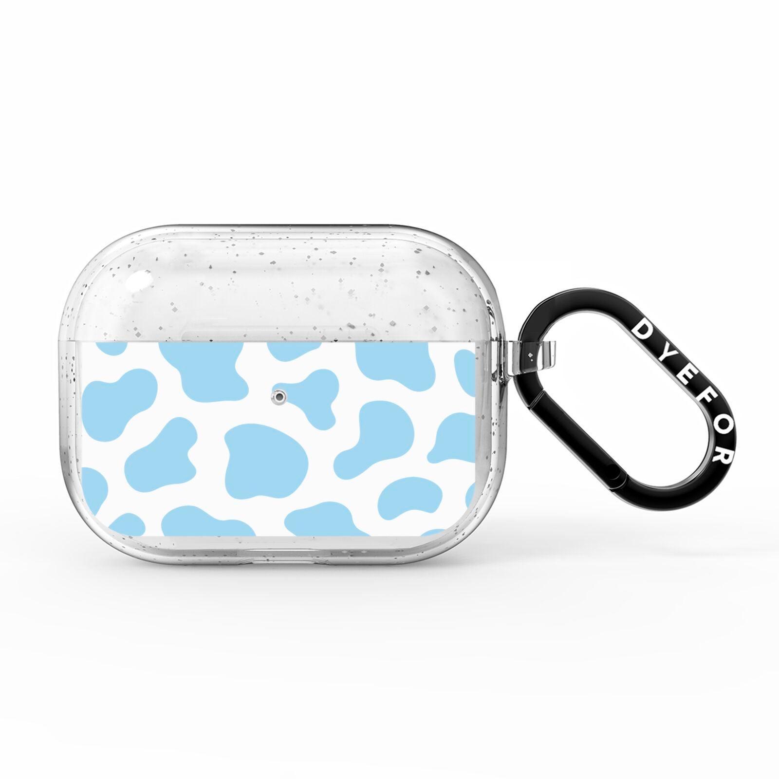 Blue Cow Print AirPods Pro Glitter Case