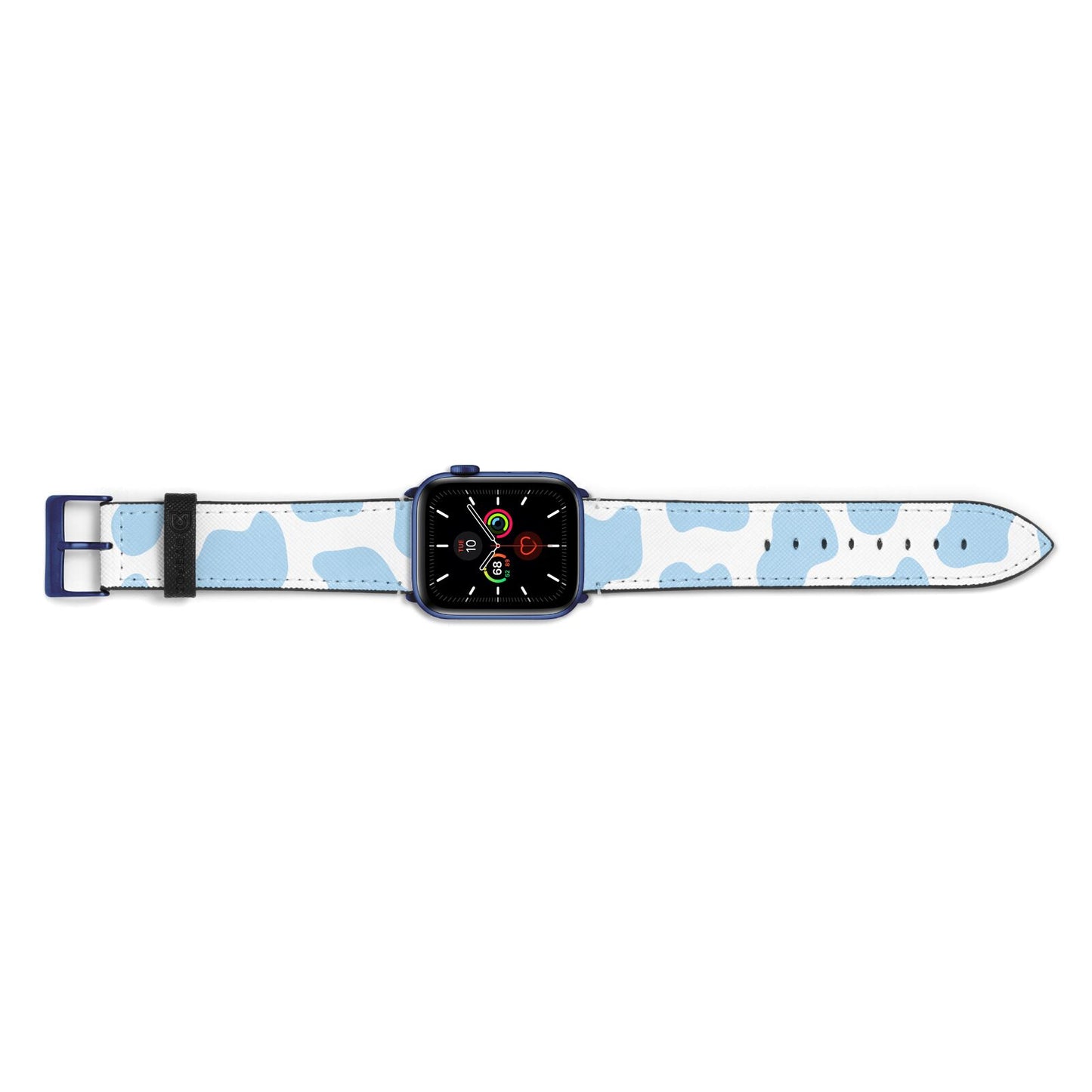 Blue Cow Print Apple Watch Strap Landscape Image Blue Hardware