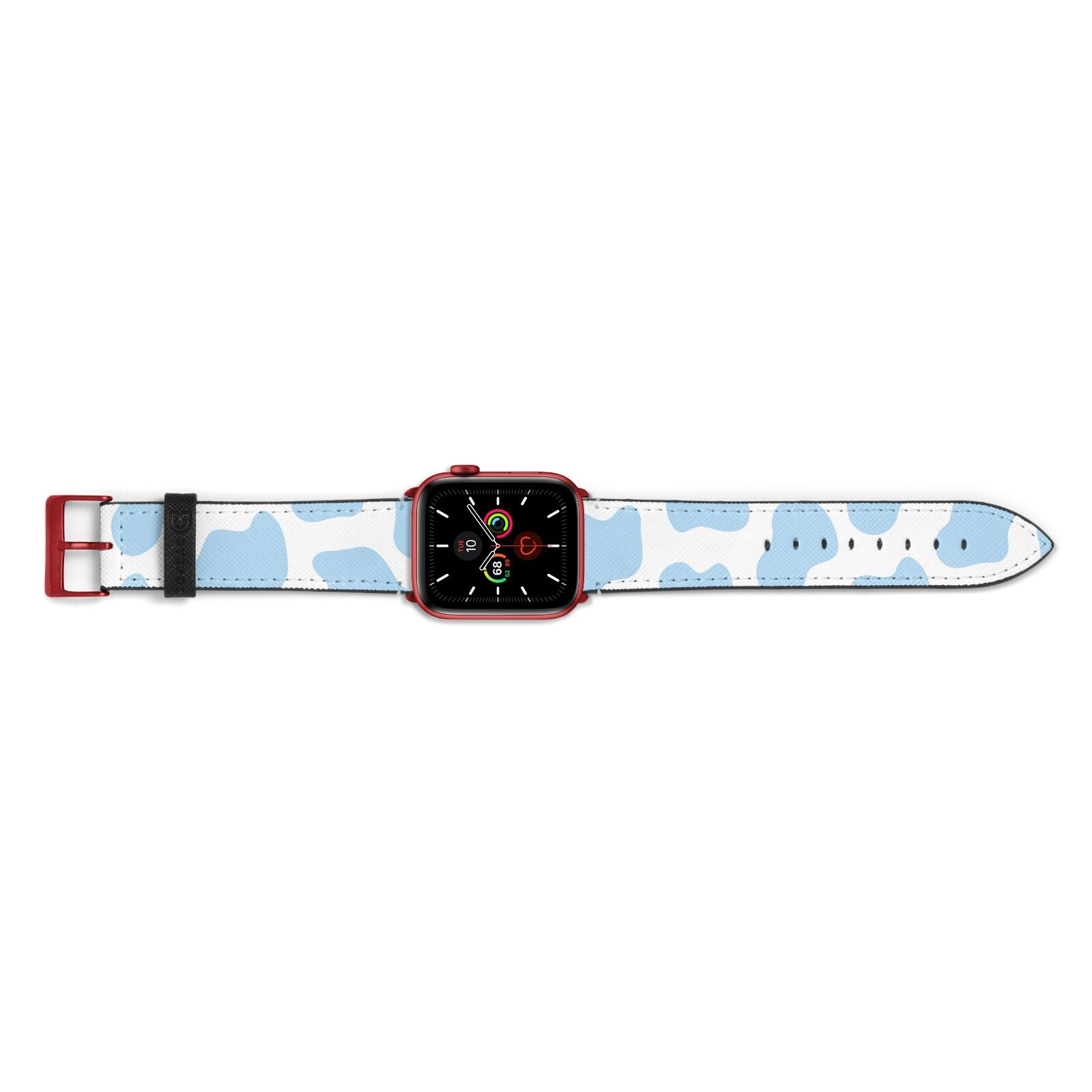 Blue Cow Print Apple Watch Strap Landscape Image Red Hardware