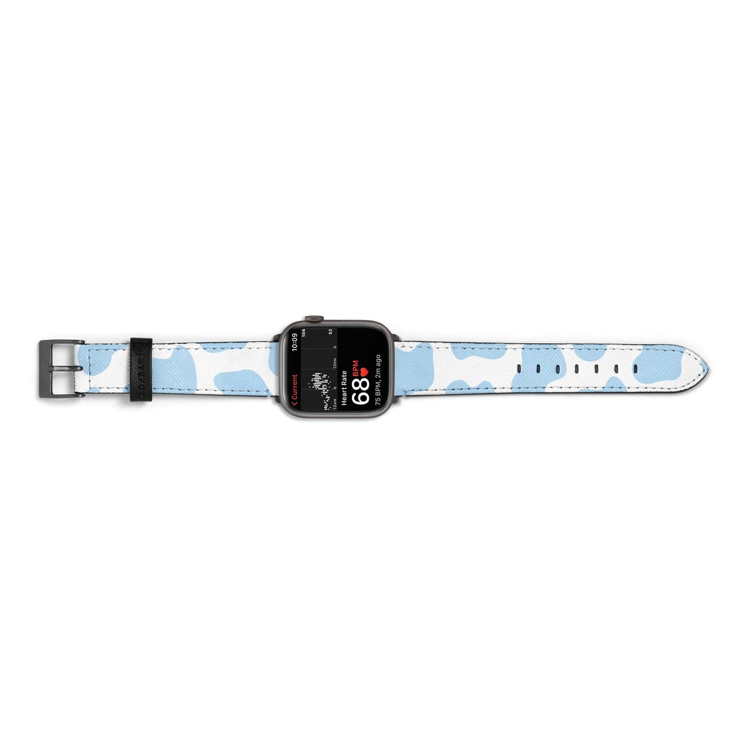 Blue Cow Print Apple Watch Strap Size 38mm Landscape Image Space Grey Hardware