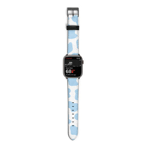 Blue Cow Print Watch Strap