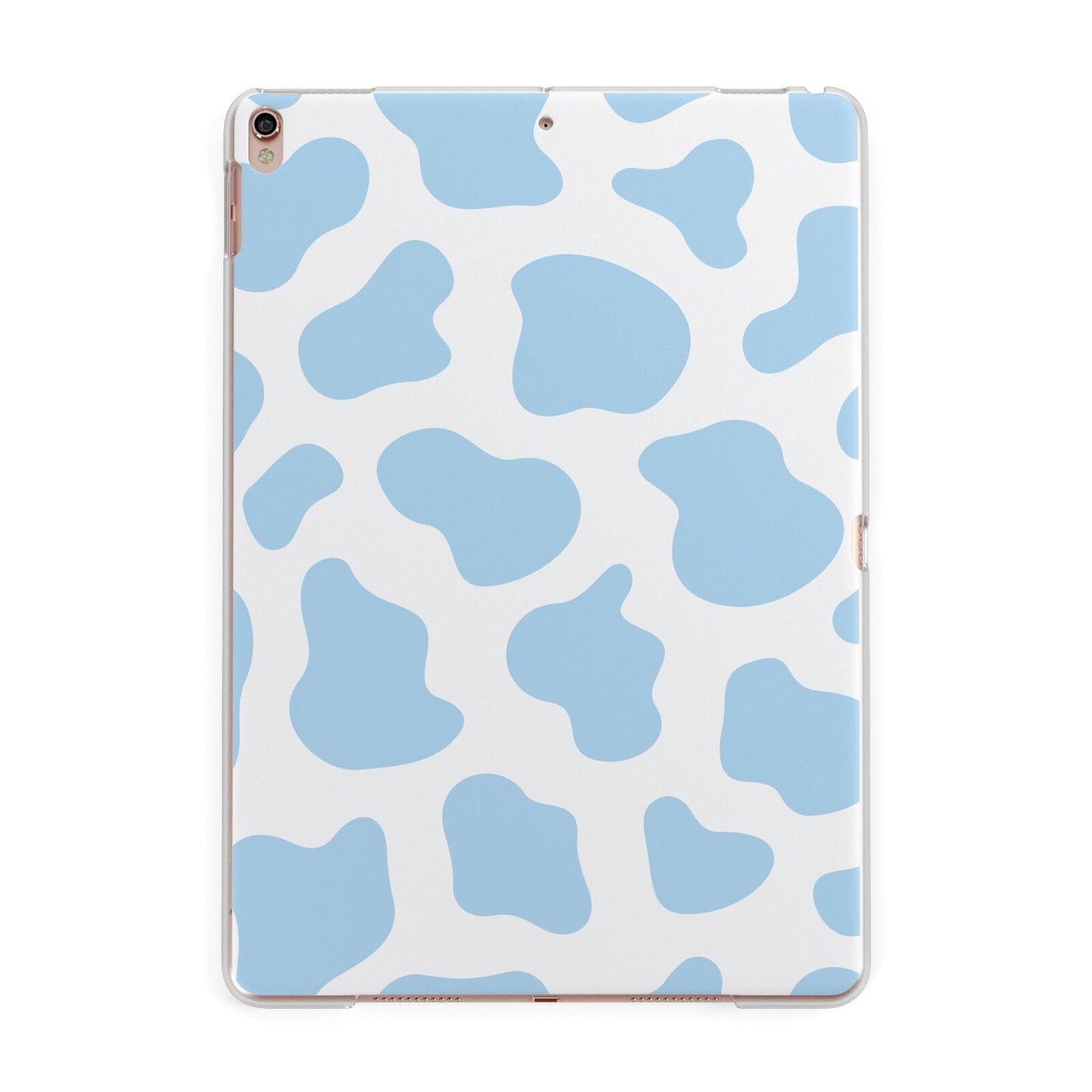 Blue Cow Print Apple iPad Rose Gold Case