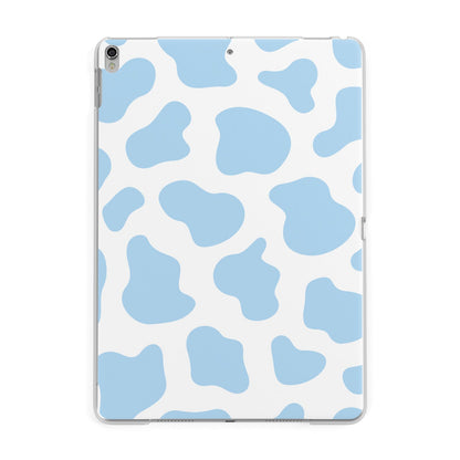 Blue Cow Print Apple iPad Silver Case