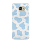 Blue Cow Print Samsung Galaxy A5 2016 Case on gold phone