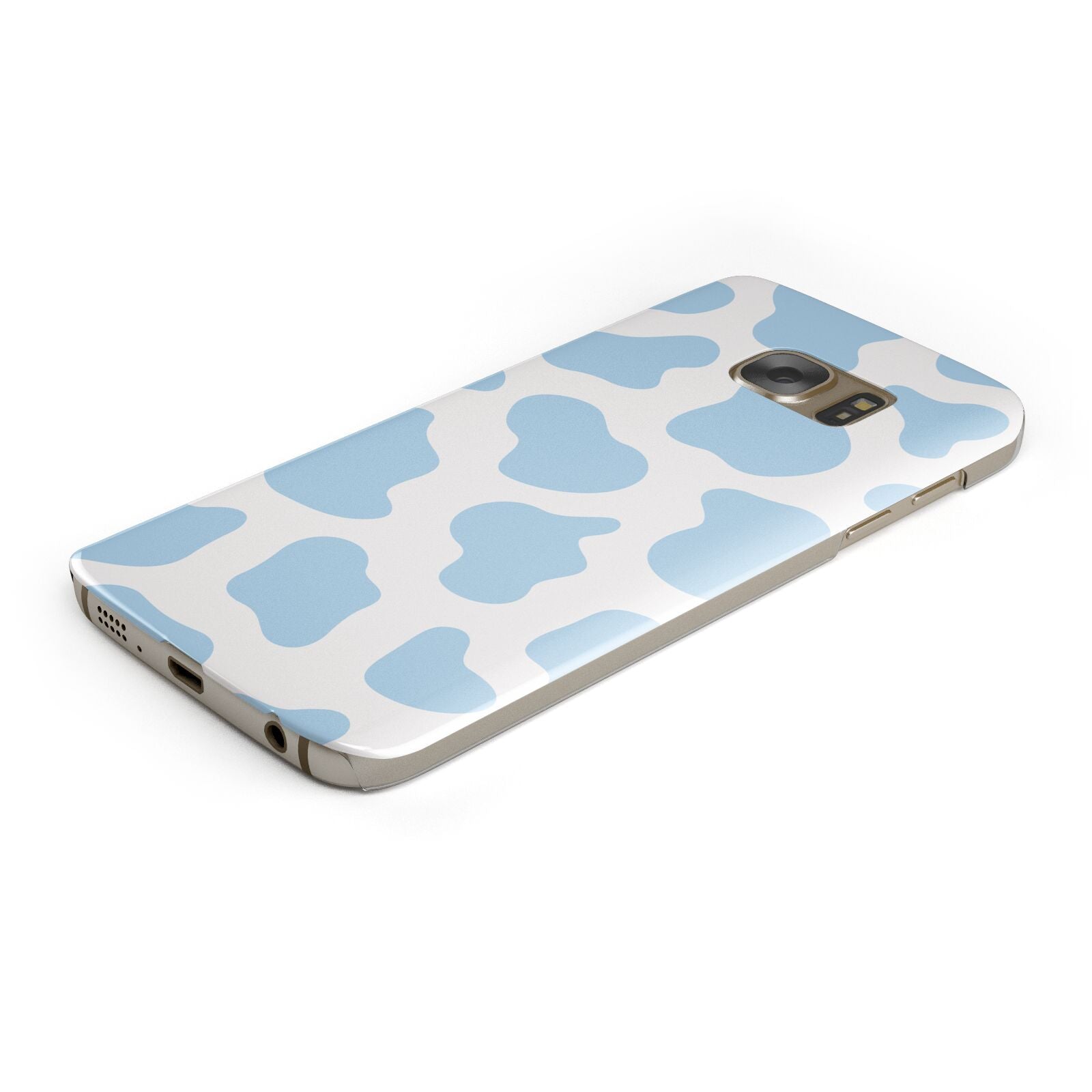 Blue Cow Print Samsung Galaxy Case Bottom Cutout