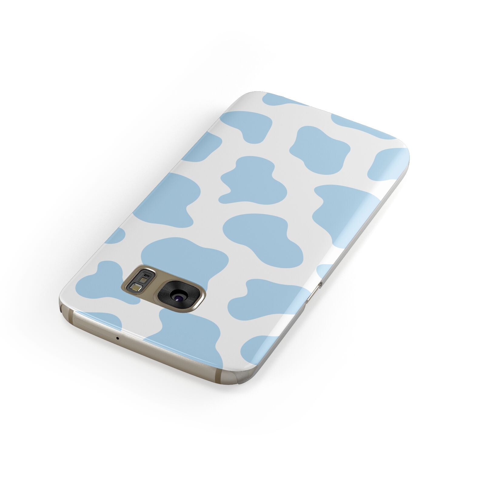 Blue Cow Print Samsung Galaxy Case Front Close Up