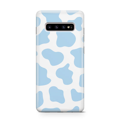 Blue Cow Print Samsung Galaxy S10 Case