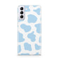 Blue Cow Print Samsung S21 Plus Phone Case