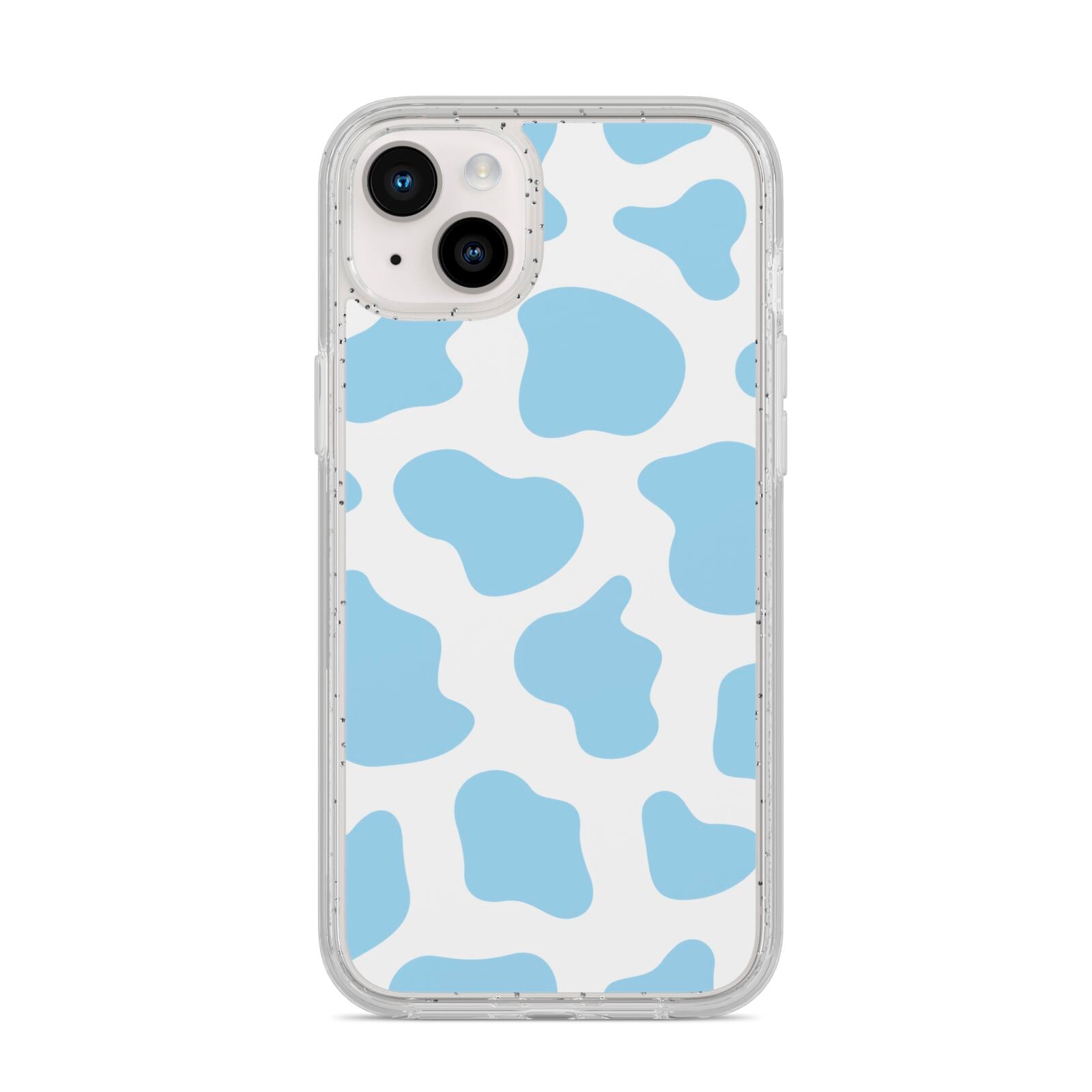 Blue Cow Print iPhone 14 Plus Glitter Tough Case Starlight