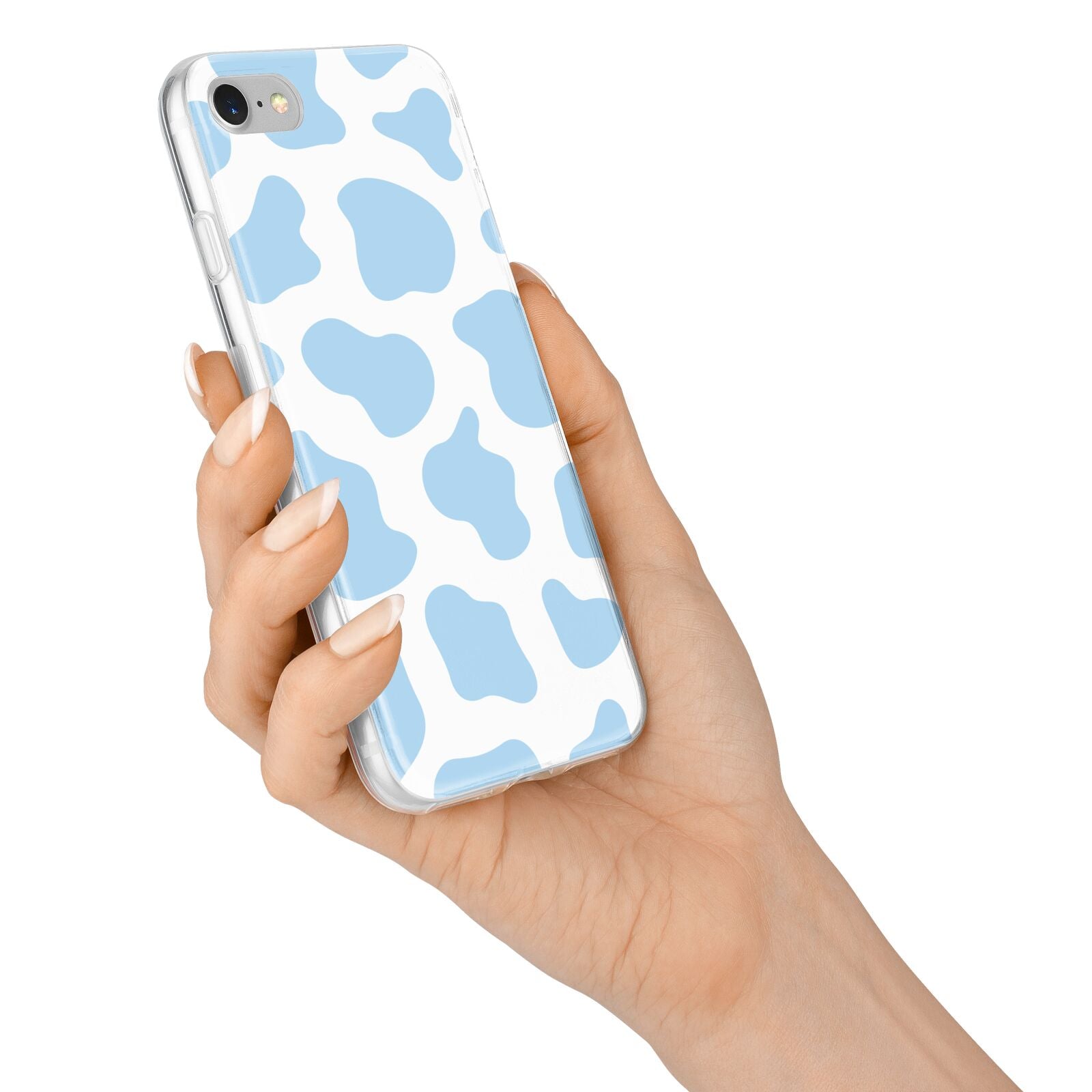 Blue Cow Print iPhone 7 Bumper Case on Silver iPhone Alternative Image