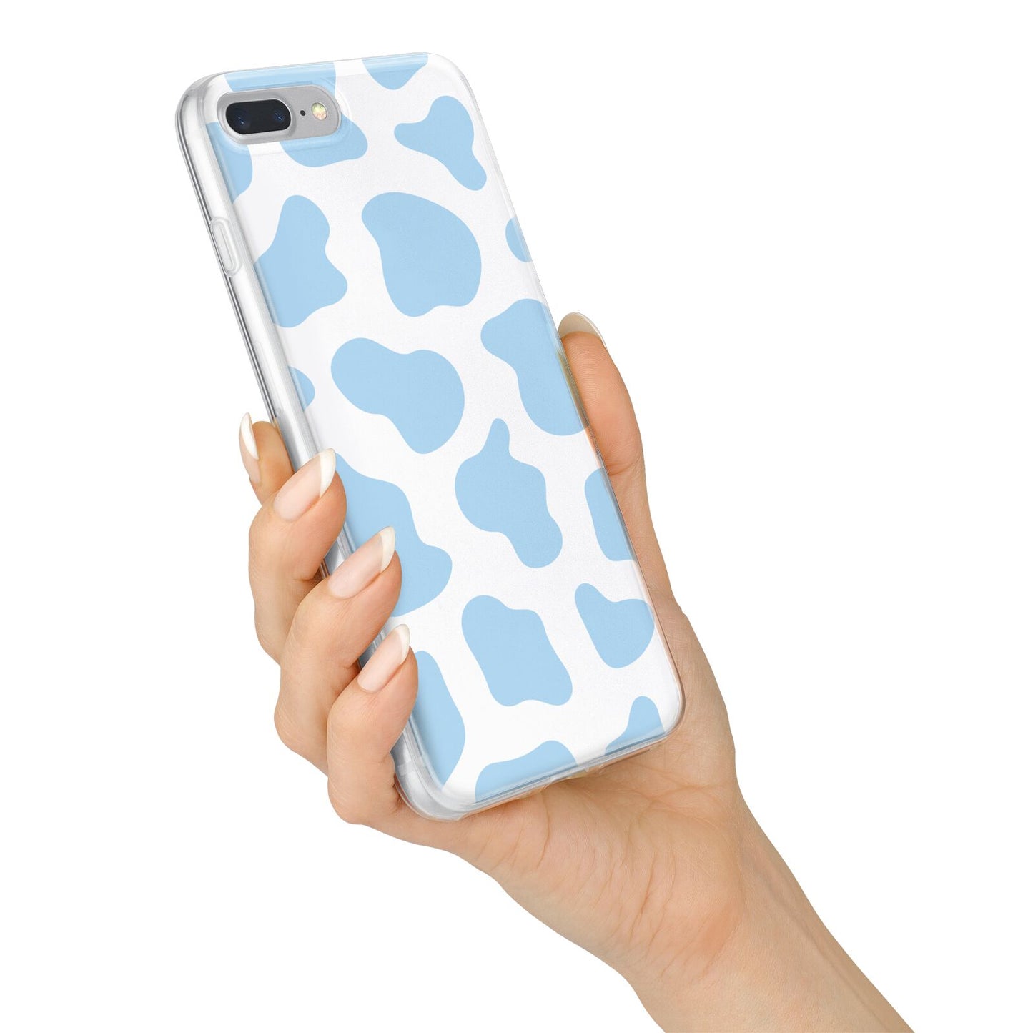 Blue Cow Print iPhone 7 Plus Bumper Case on Silver iPhone Alternative Image