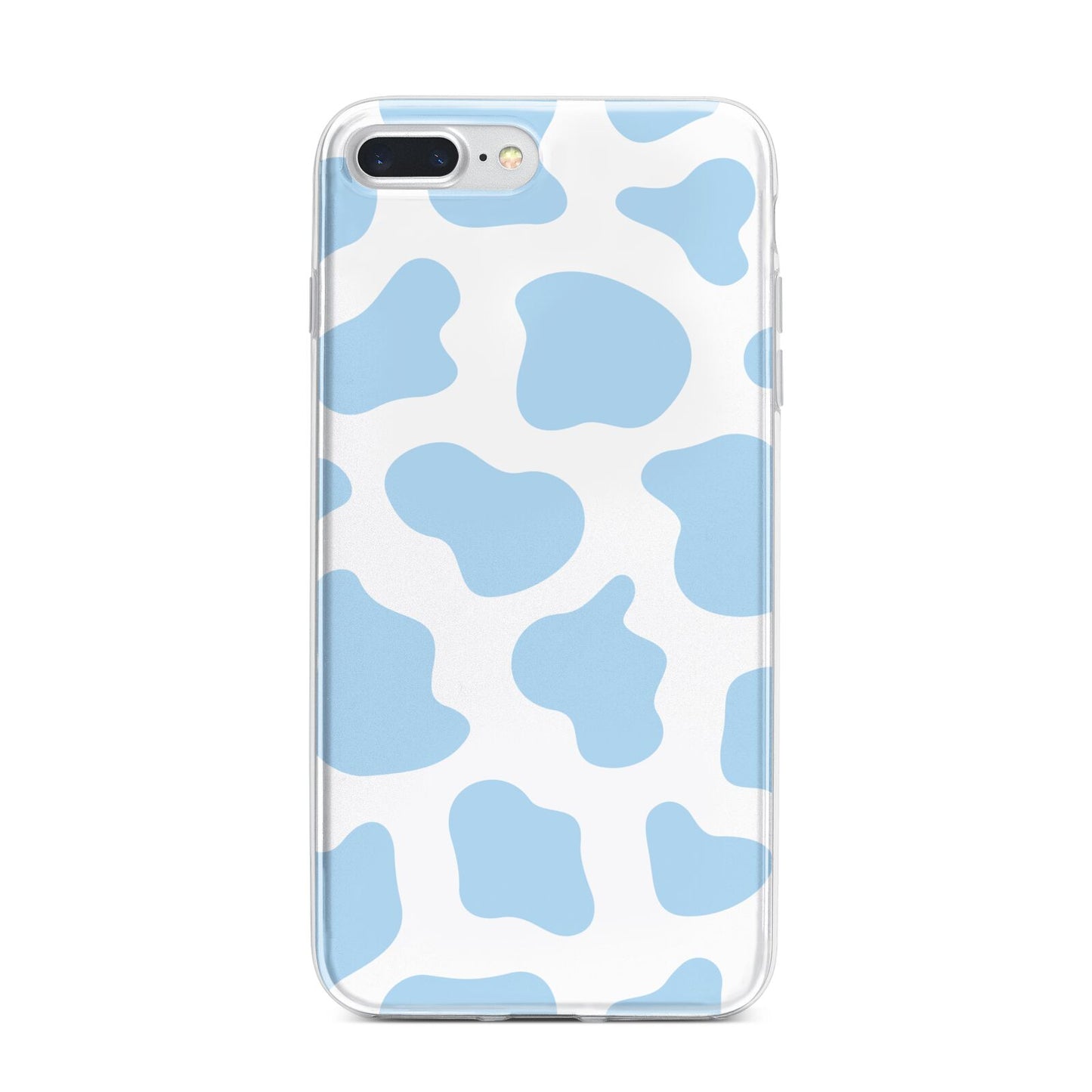 Blue Cow Print iPhone 7 Plus Bumper Case on Silver iPhone