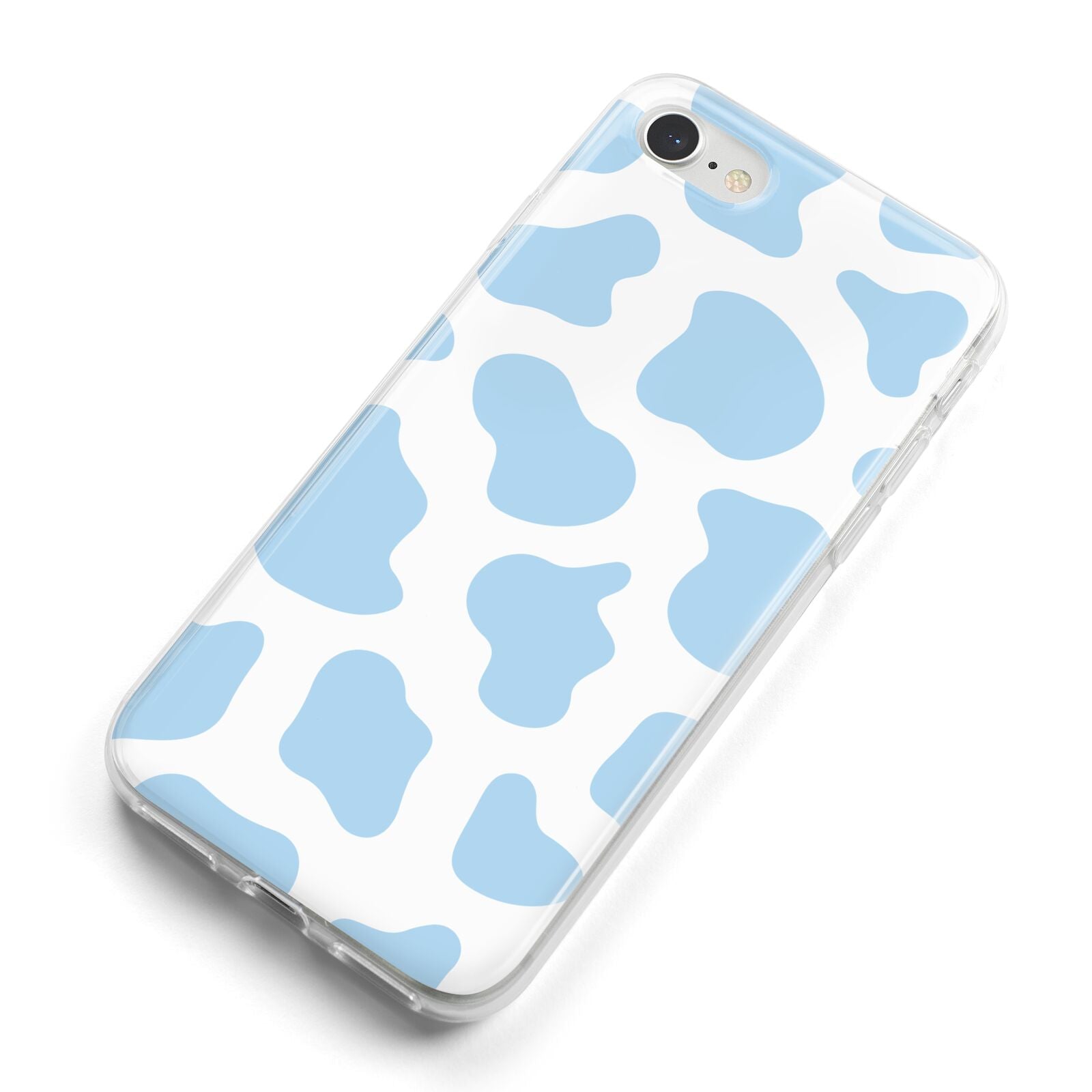 Blue Cow Print iPhone 8 Bumper Case on Silver iPhone Alternative Image