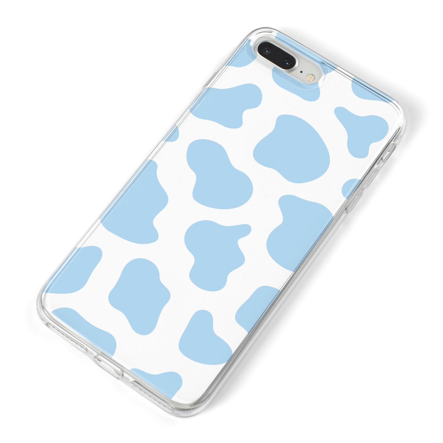 Blue Cow Print iPhone 8 Plus Bumper Case on Silver iPhone Alternative Image