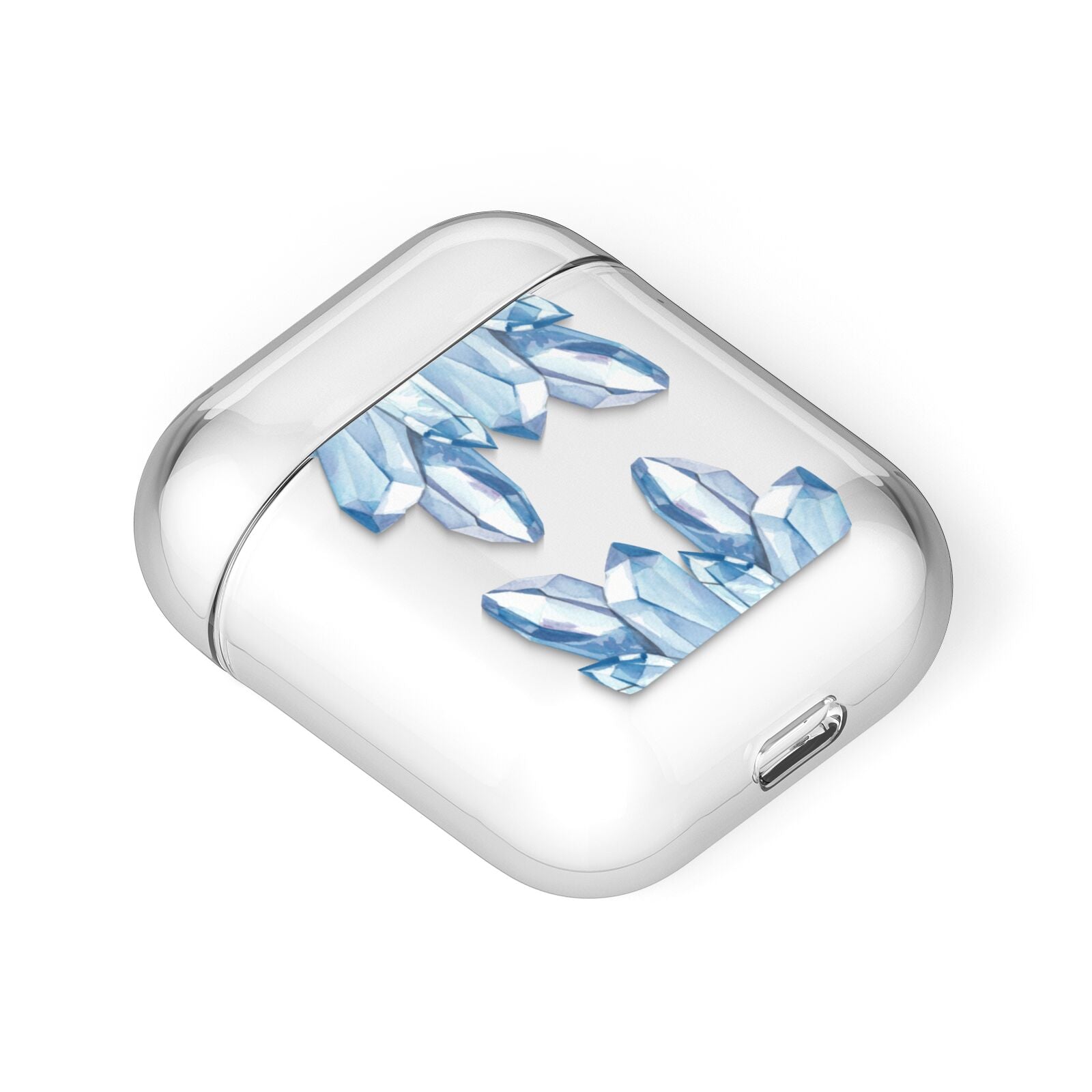 Blue Crystals AirPods Case Laid Flat