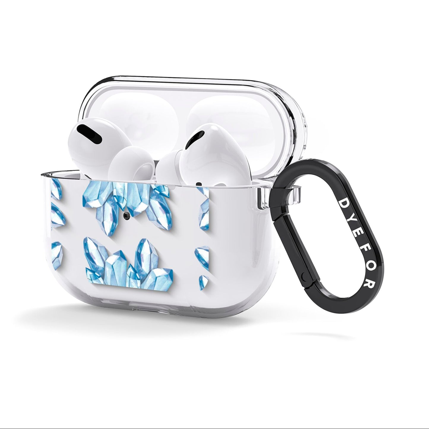 Blue Crystals AirPods Clear Case 3rd Gen Side Image