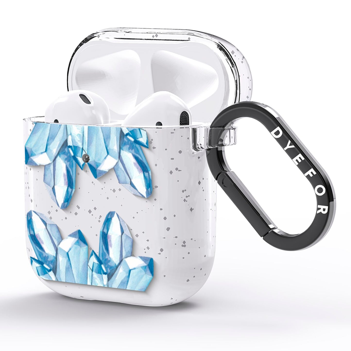 Blue Crystals AirPods Glitter Case Side Image