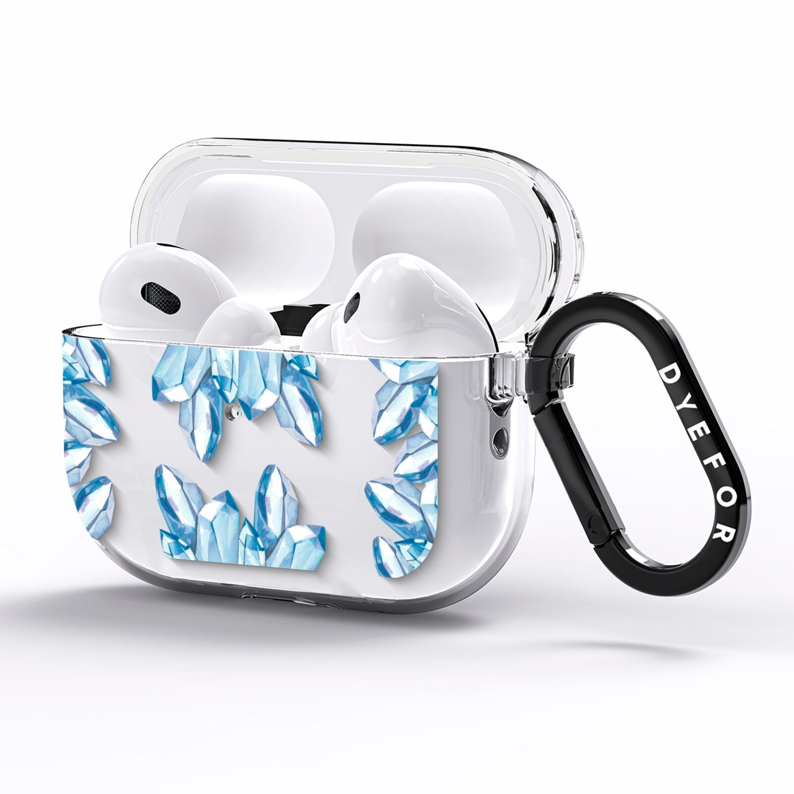 Blue Crystals AirPods Pro Clear Case Side Image