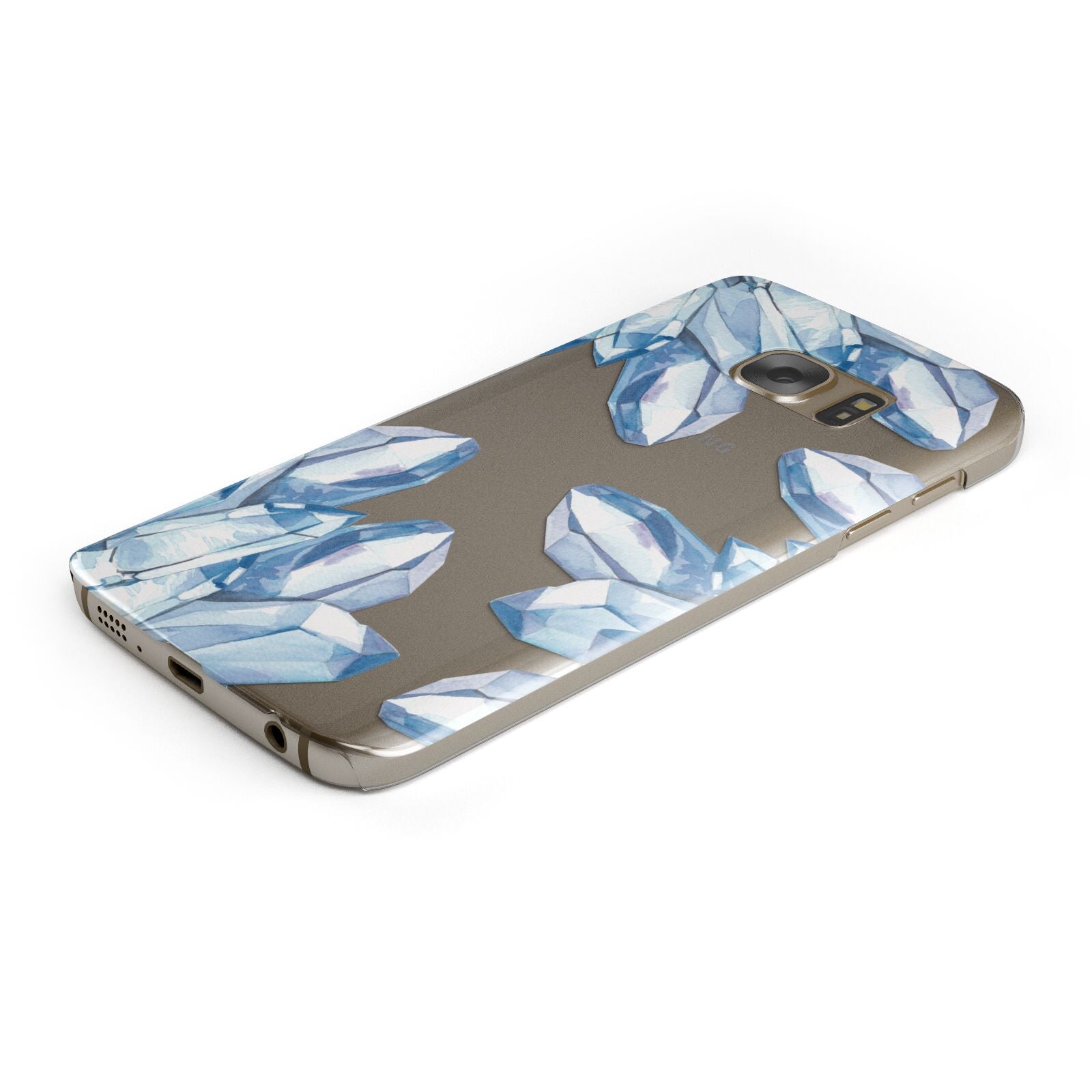 Blue Crystals Protective Samsung Galaxy Case Angled Image