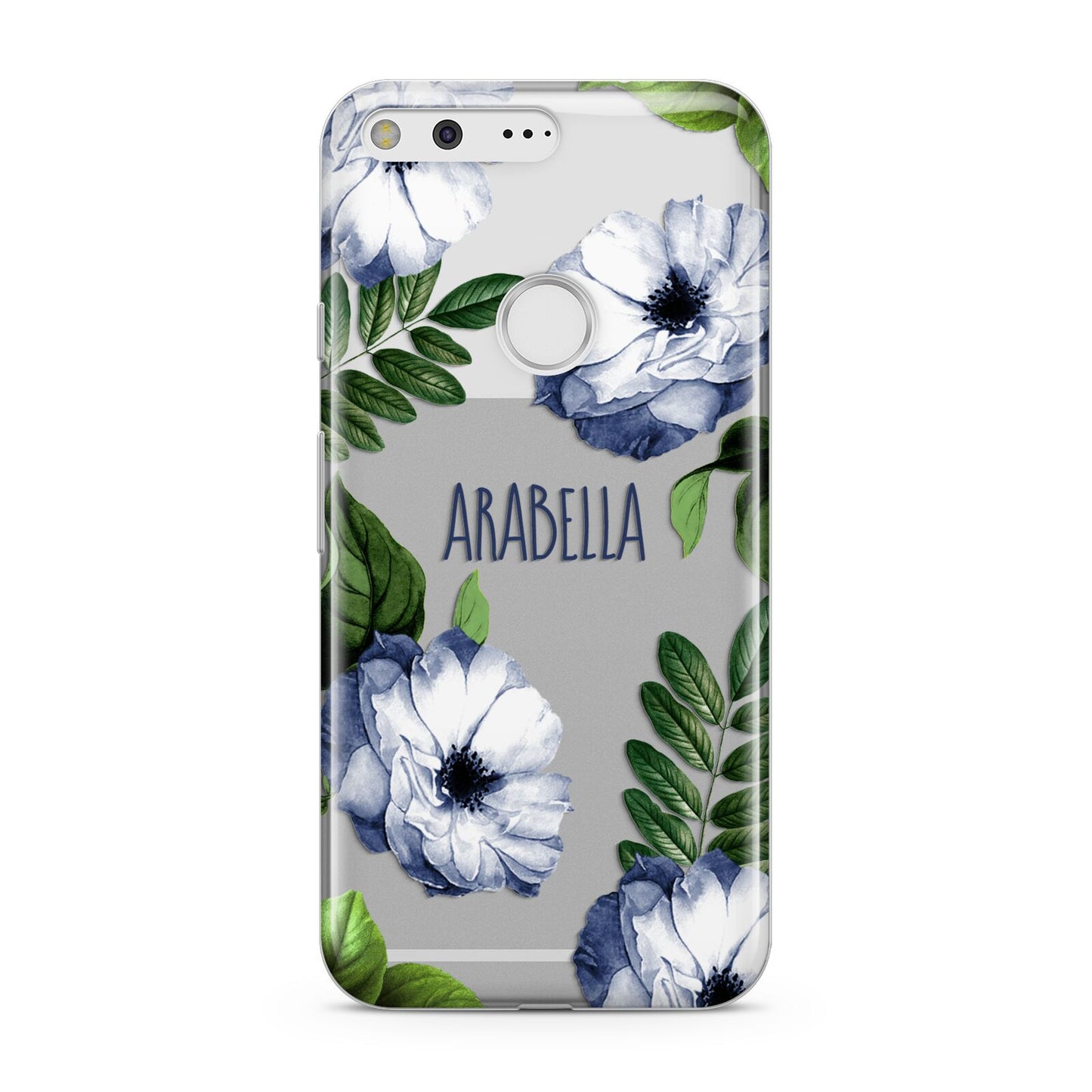 Blue Floral Personalised Google Pixel Case