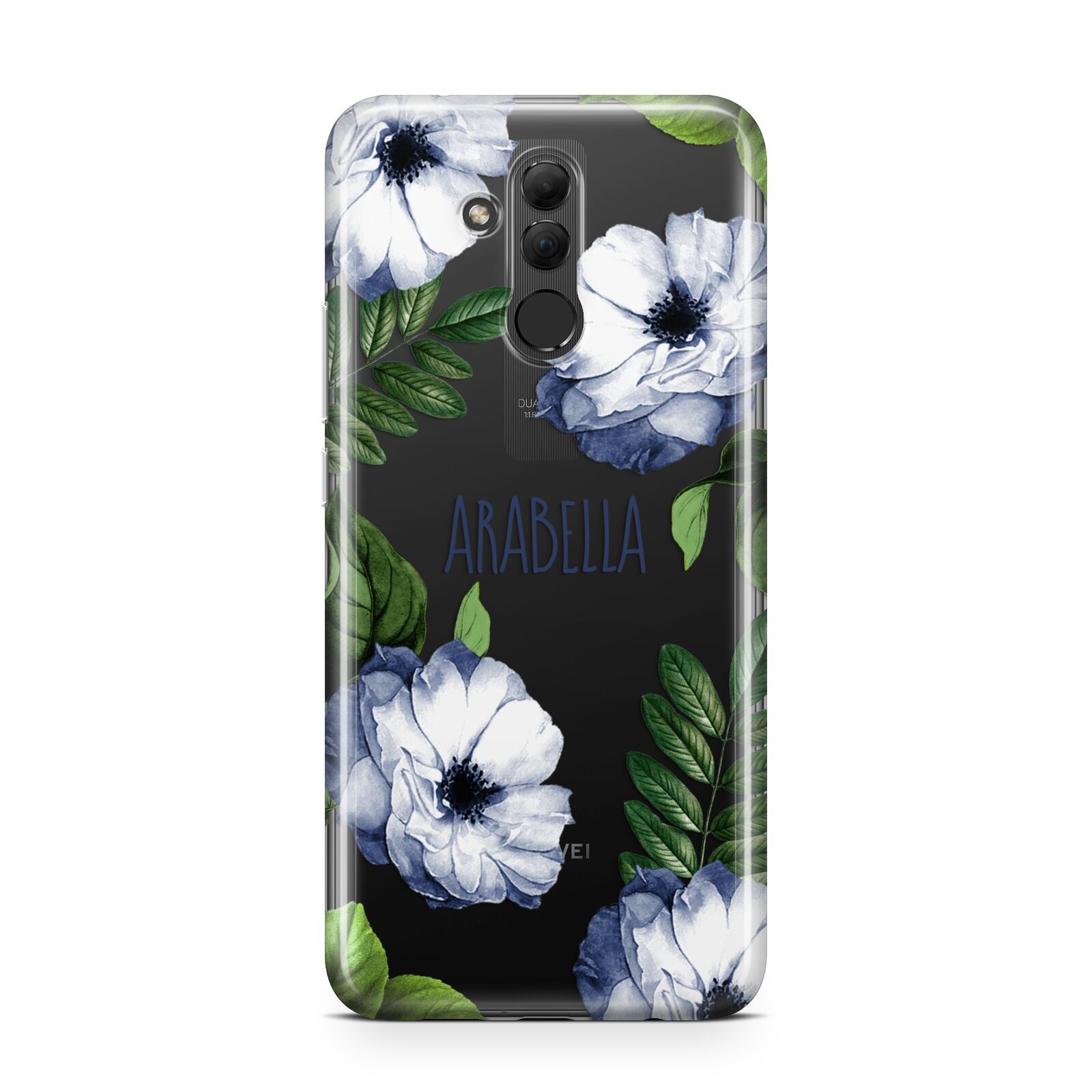 Blue Floral Personalised Huawei Mate 20 Lite