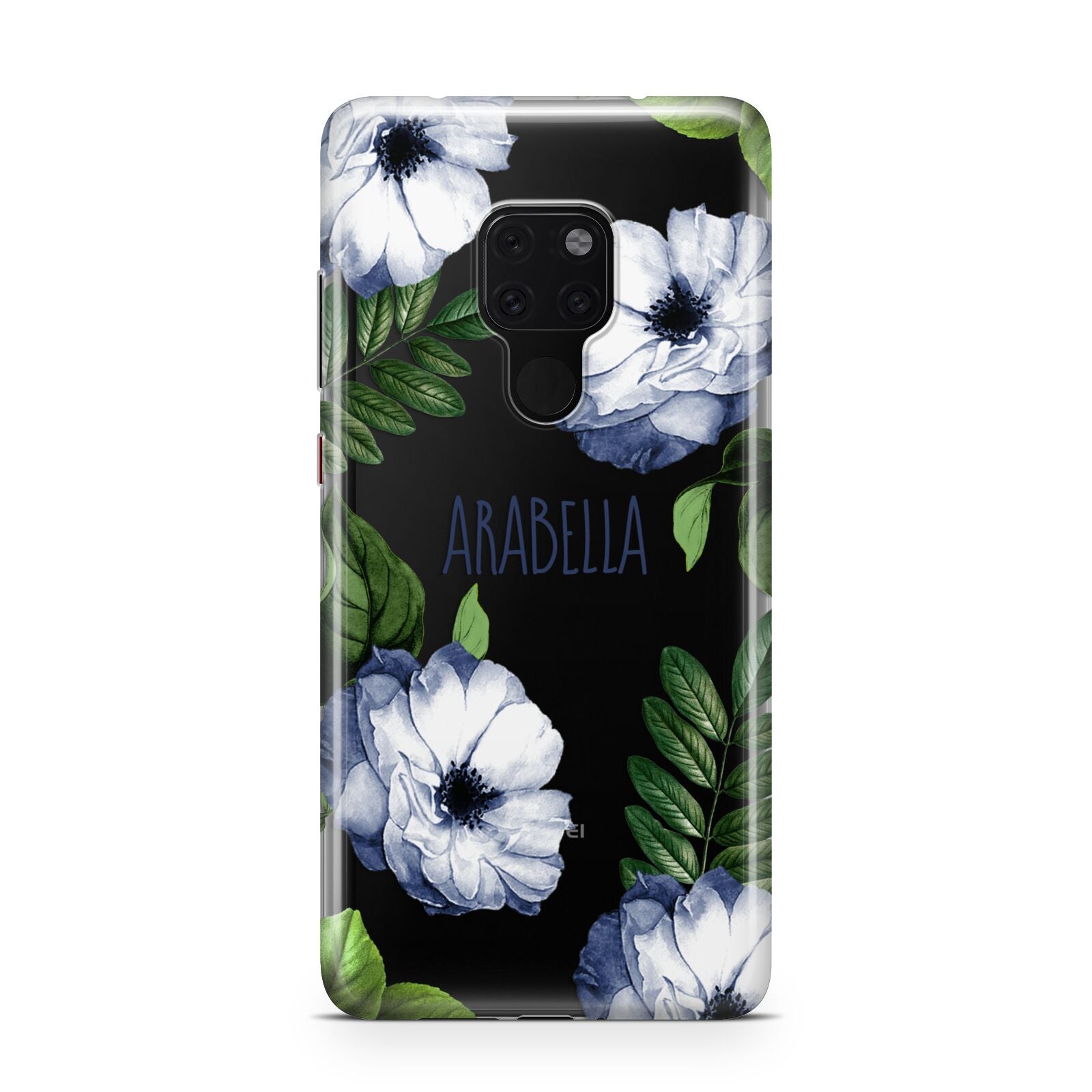 Blue Floral Personalised Huawei Mate 20 Phone Case