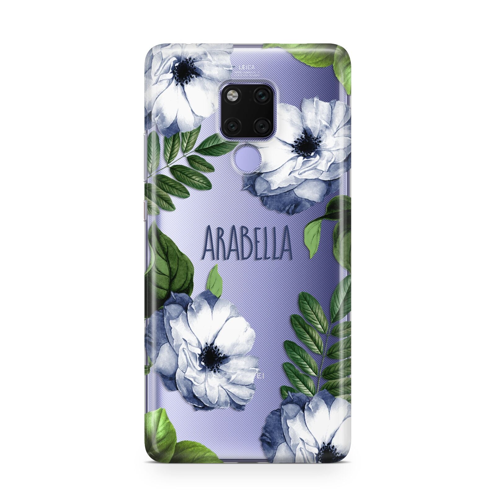 Blue Floral Personalised Huawei Mate 20X Phone Case