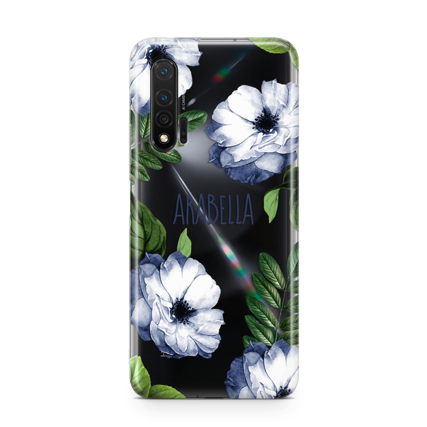 Blue Floral Personalised Huawei Nova 6 Phone Case