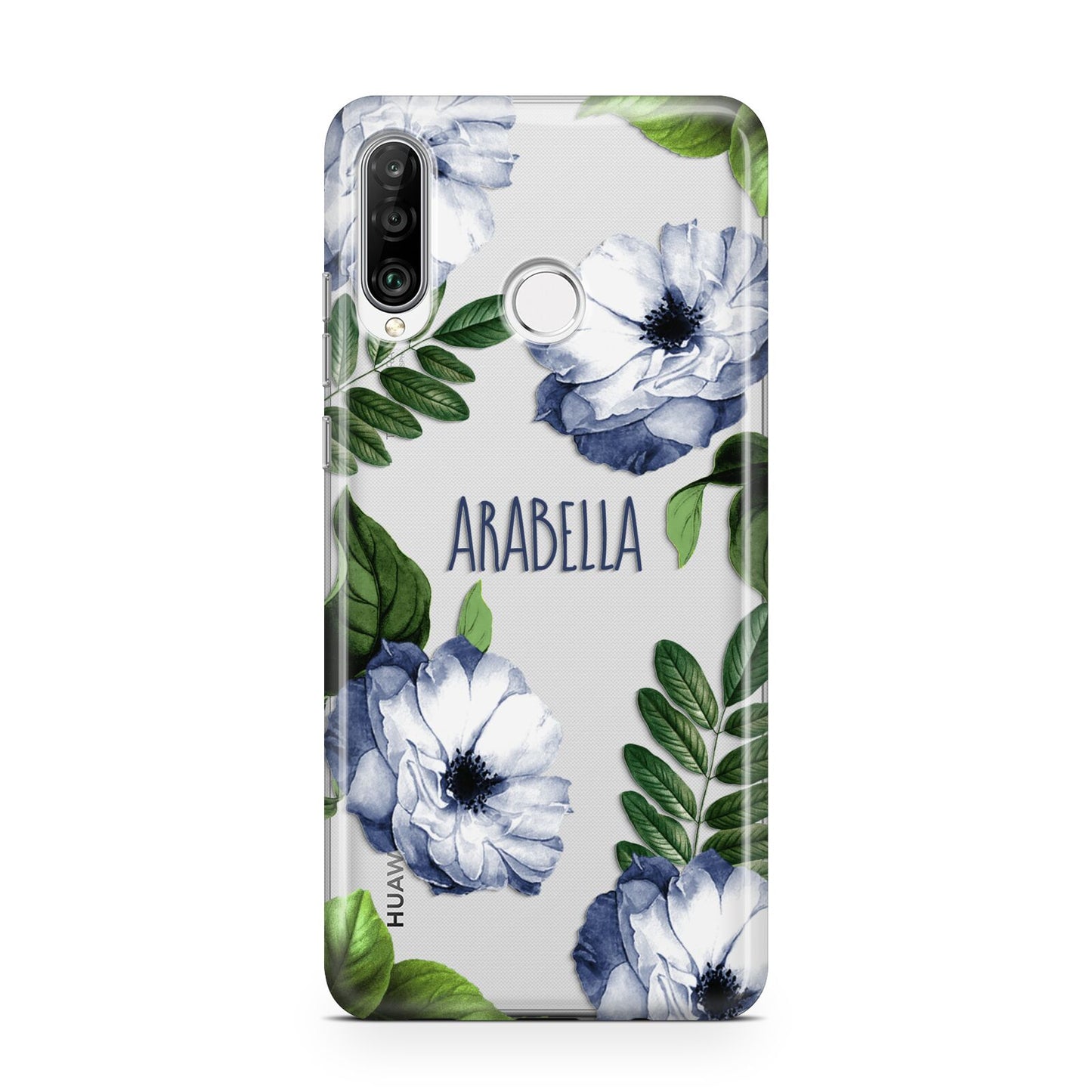 Blue Floral Personalised Huawei P30 Lite Phone Case