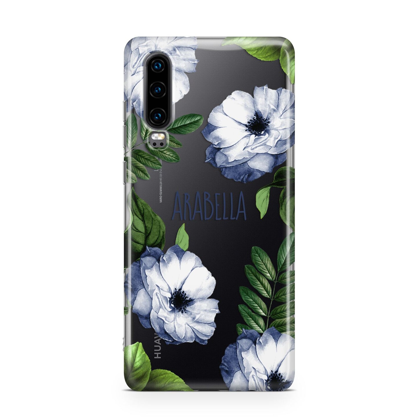 Blue Floral Personalised Huawei P30 Phone Case