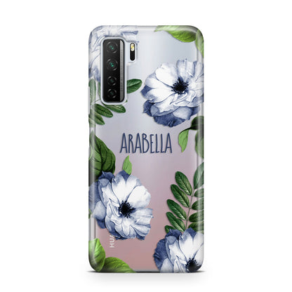 Blue Floral Personalised Huawei P40 Lite 5G Phone Case